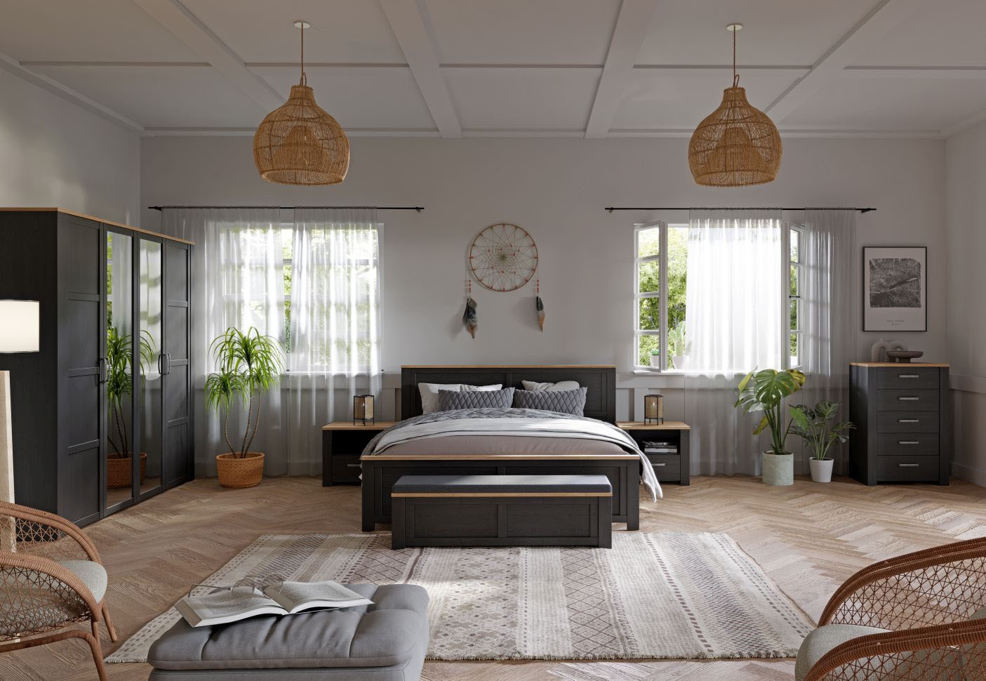 FORTE Bettgestell »Bohol« Landhaus, 180 x 2,00 mtr Liegefläche