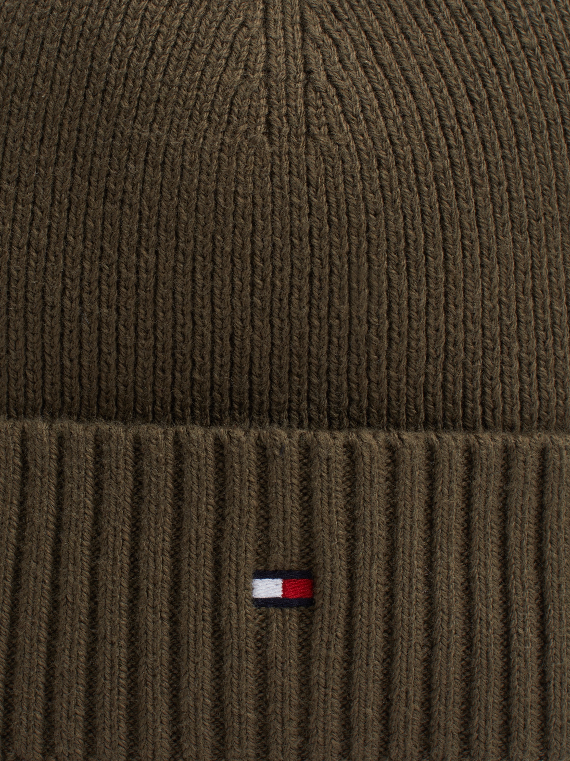 Tommy Hilfiger Strickmütze »TH FLAG PIMA COTTON BEANIE«, mit Logostickerei