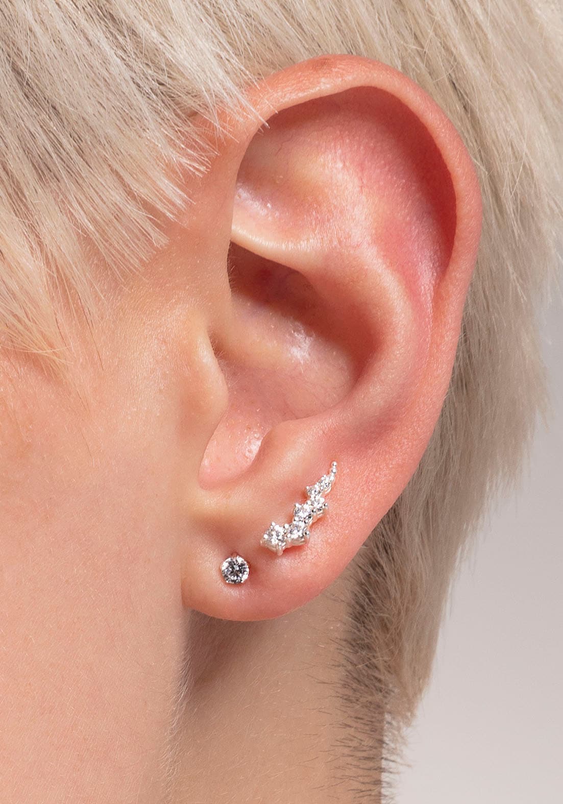 THOMAS SABO Paar Ohrstecker »Ear climber weiße Steine, H2157-051-14, H2157-414-14«, mit Zirkonia (synth.)