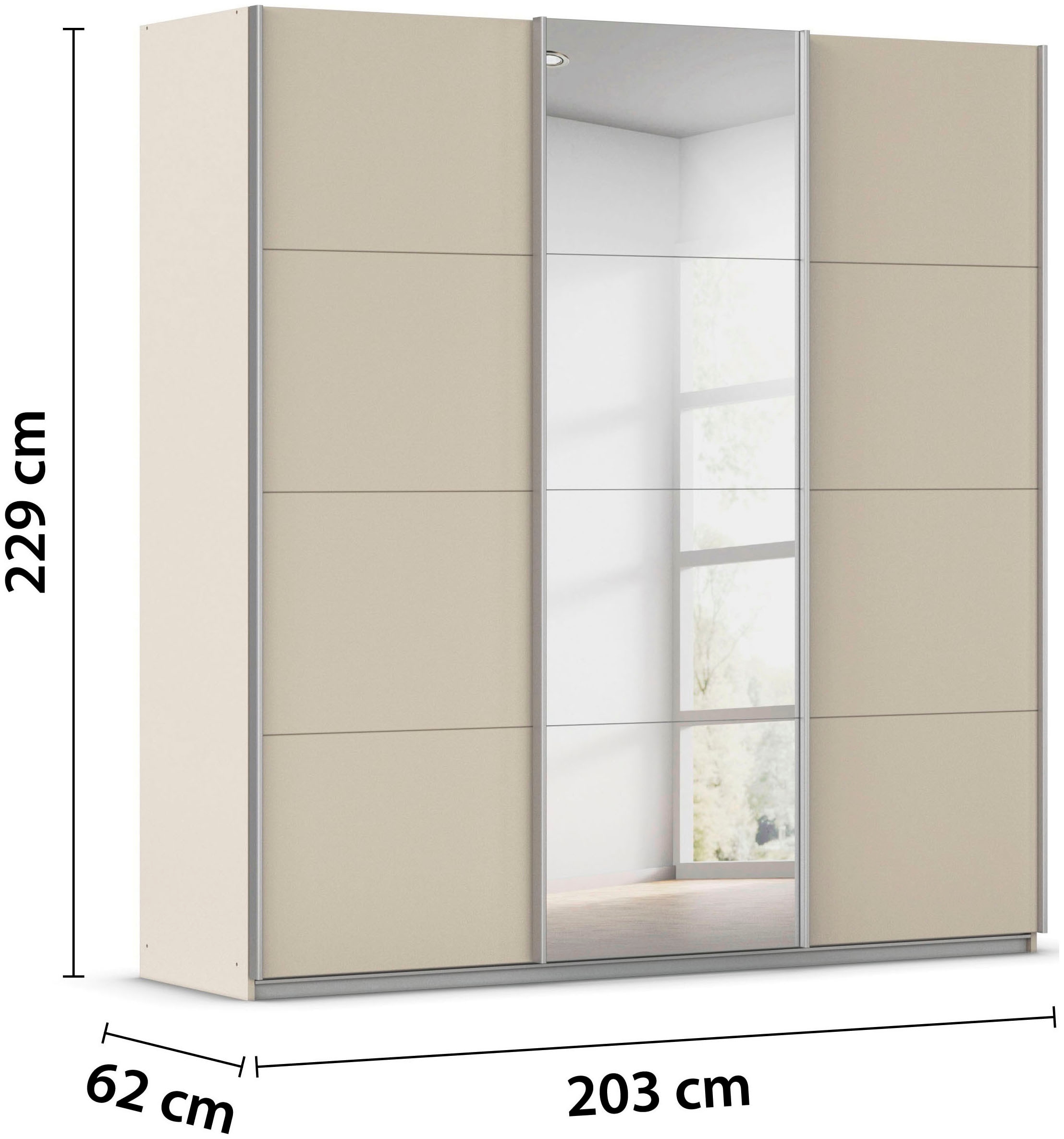 rauch Schwebetürenschrank »Kleiderschrank Schrank OTTO´S CHOICE Garderobe AGORDO«, (in zwei Griff-Farben), Top Innenausstattung, in 4 Breiten und 2 Höhen MADE IN GERMANY