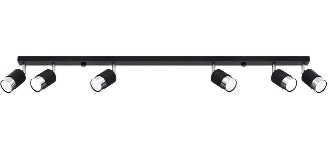 SOLLUX lighting Deckenleuchte »NERO«, für Leuchtmittel 6 x GU10   ohne Leuc günstig online kaufen