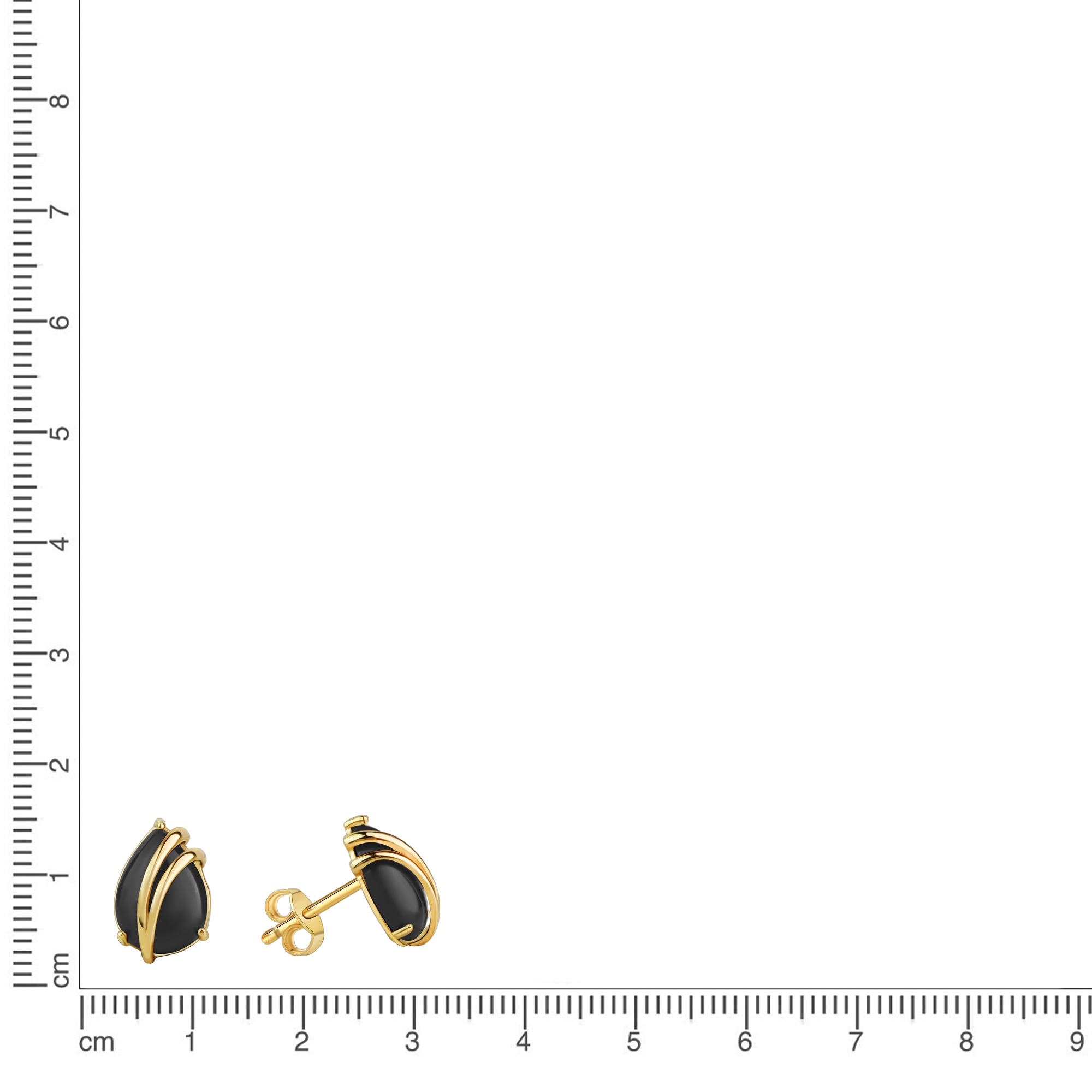 Vivance Paar Ohrstecker »375/- Gelbgold glanz Onyx«