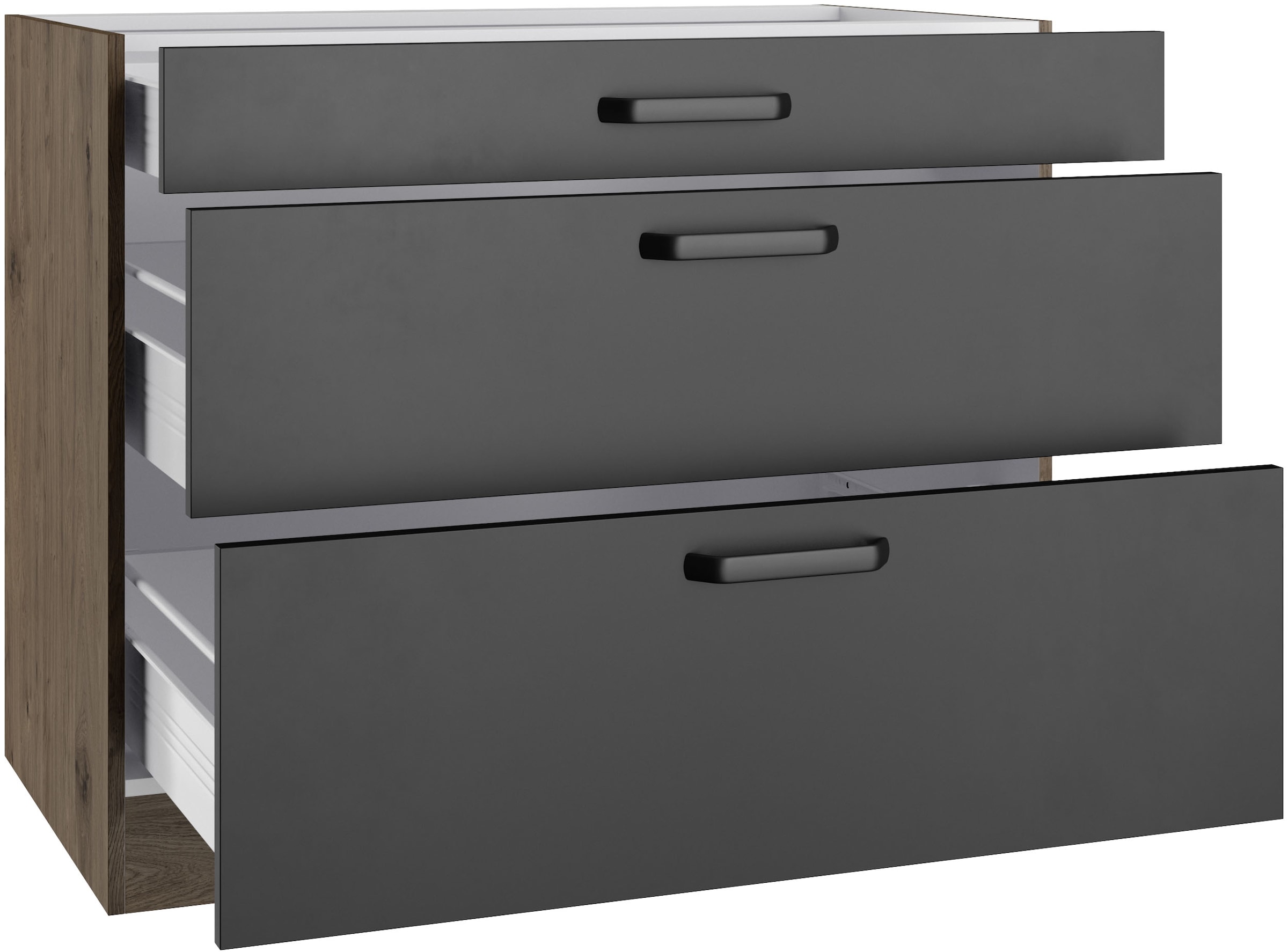 wiho Küchen Unterschrank »Elba, mit zwei Auszügen« in den Breiten 90 und 100 cm