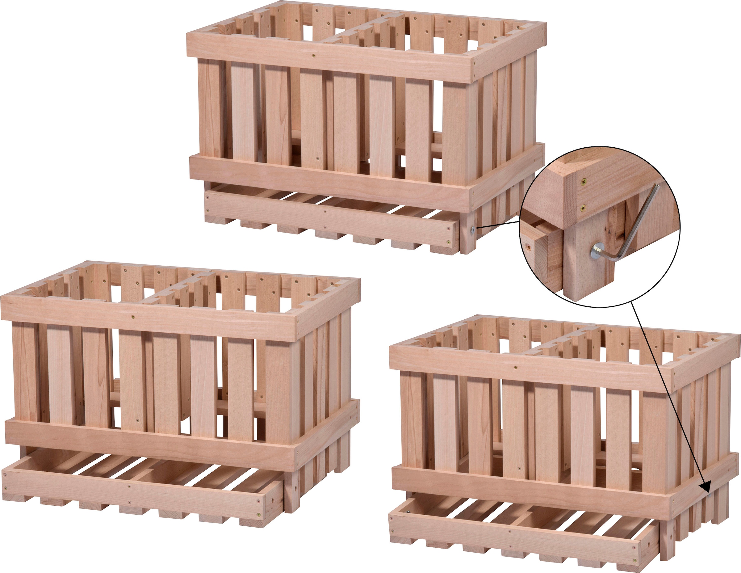 dobar Holzkiste Vorratsbehälter aus Holz mit 2 Abteilungen