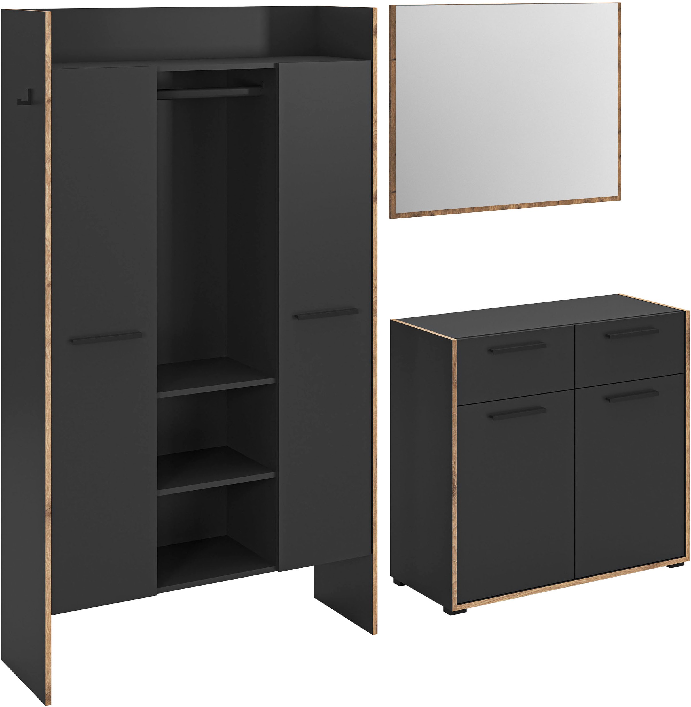 INOSIGN Garderoben-Set »MUSTA, 3-teilig: Garderobenschrank, Kommode & Garde günstig online kaufen
