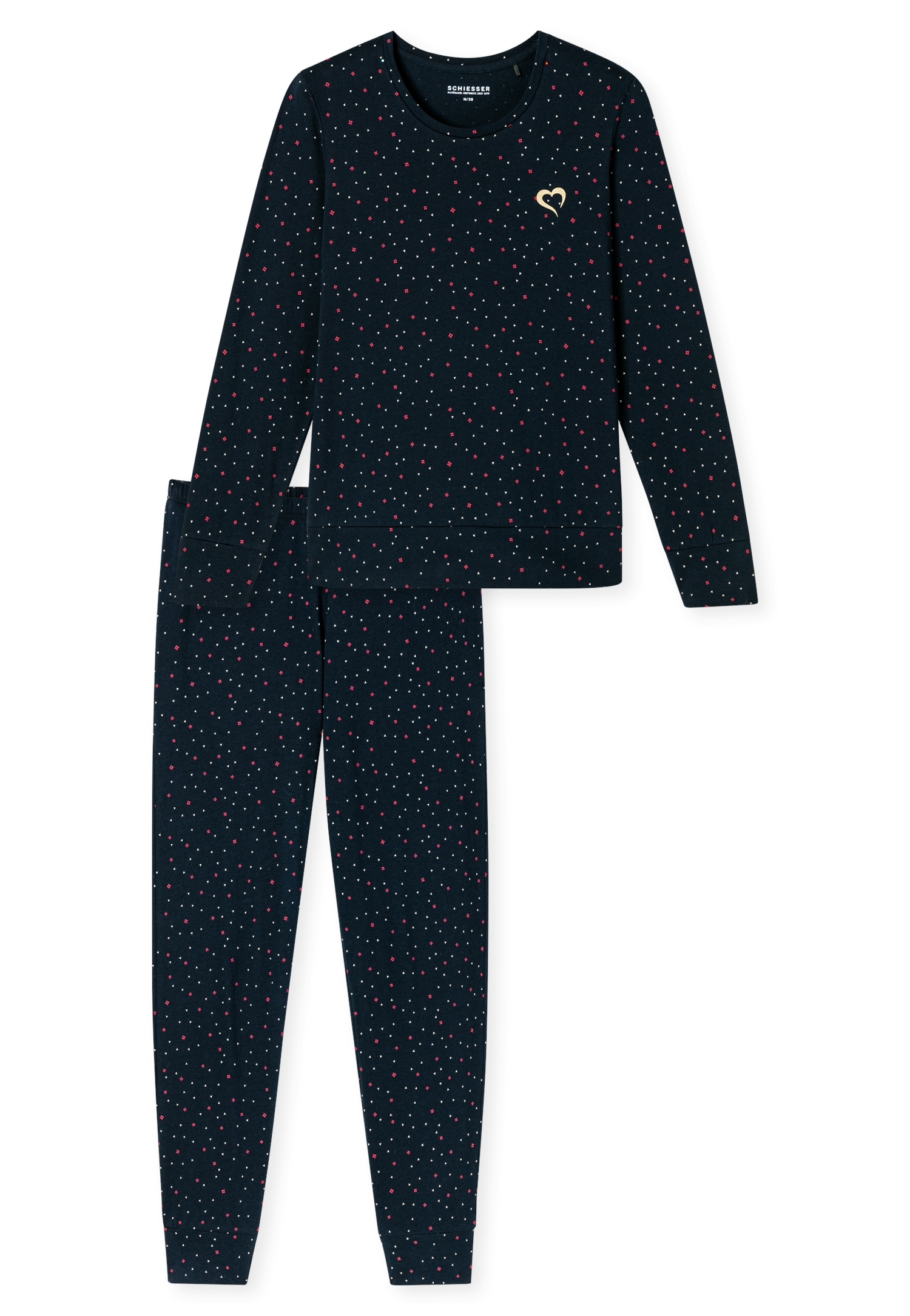 Schiesser Schlafanzug »Family« 0, 2 tlg. Langarm, Baumwolle, Rundhalsausschnitt