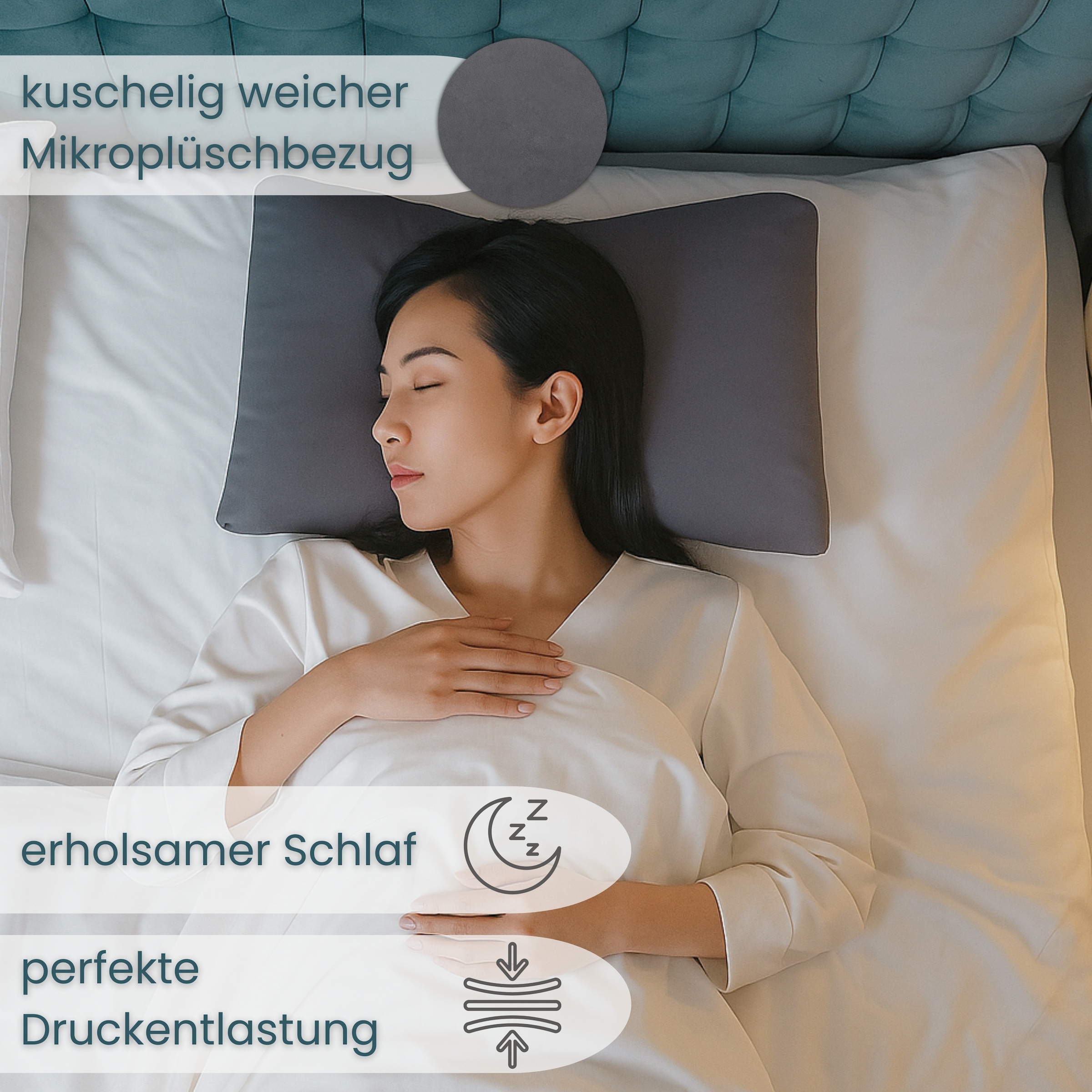 OTTO home Nackenstützkissen »Jenille, NEUHEIT! Nackenstützkissen 40x60 cm« Füllung: Viskoschaum-Stäbchen Bezug: Polyester 1 Stk. tlg. Hergestellt in der EU, mit Viscelastische Füllung Funktionskissen