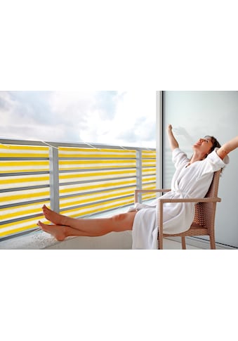 Balkonsichtschutz, BxH: 500x90 cm, gelb/weiß