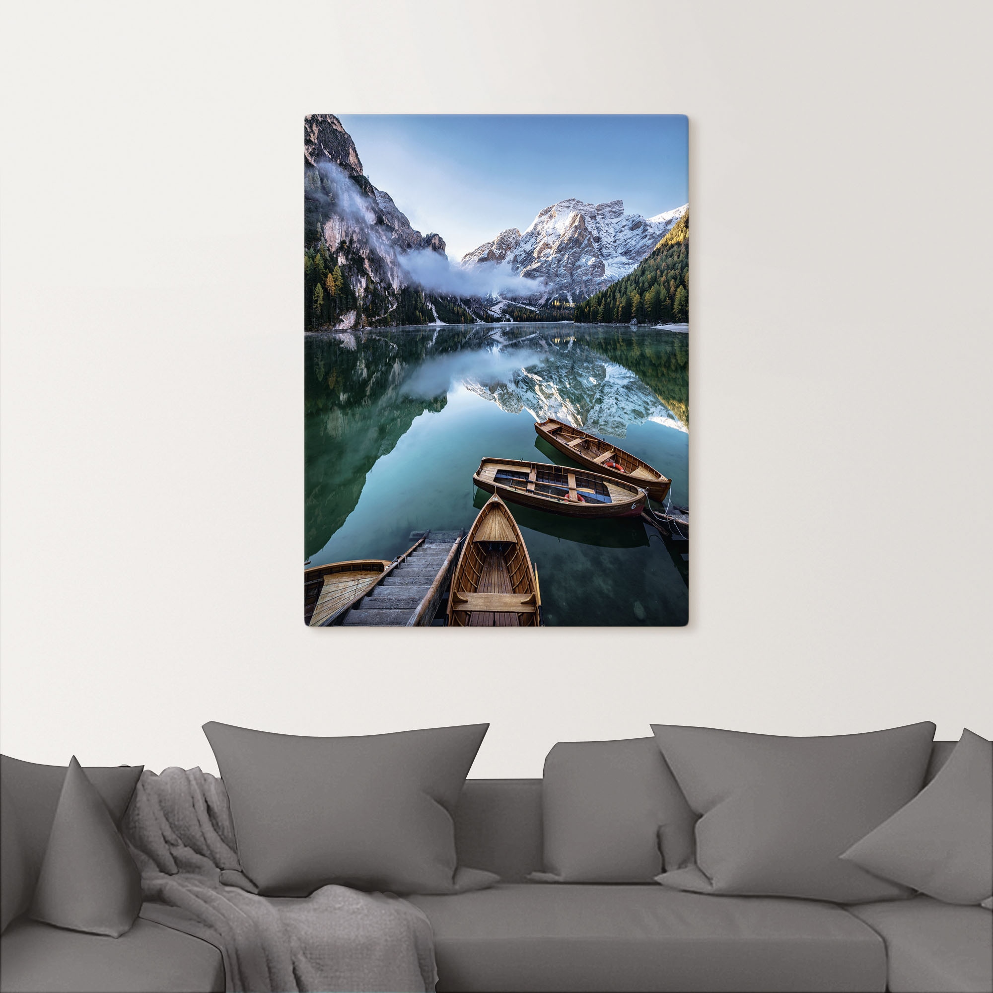 Artland Wandbild »Pragser Wildsee in Südtirol«, Bilder von Booten & Schiffe günstig online kaufen