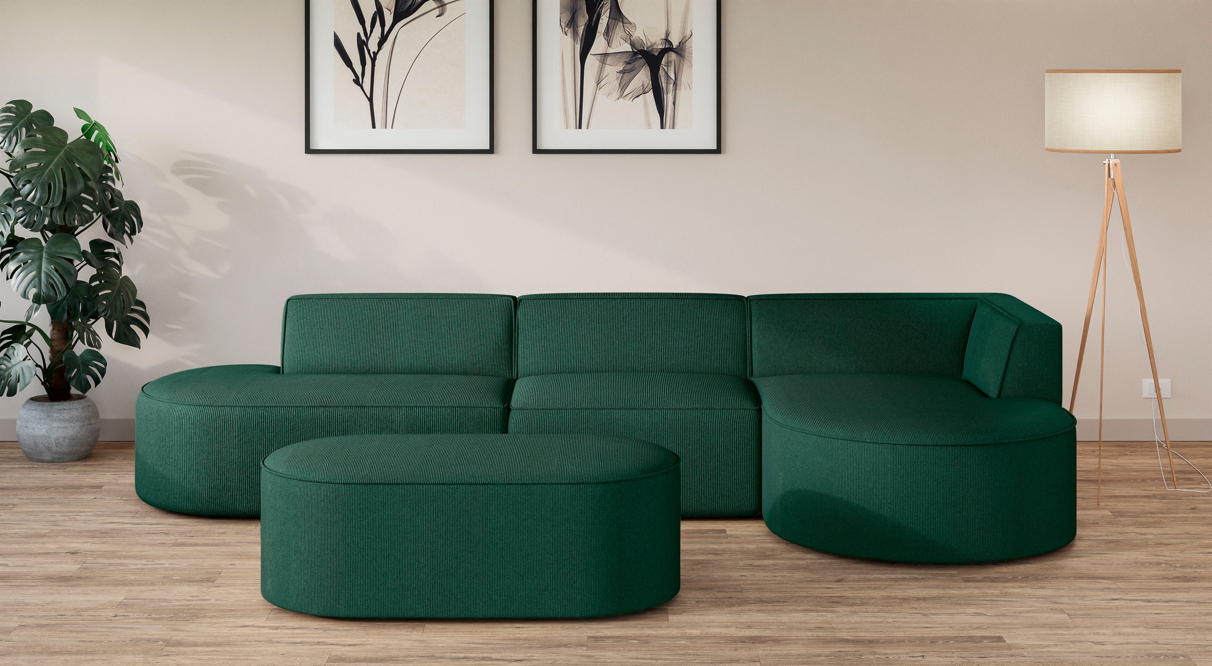 OTTO home Ecksofa »EIVIND Designer Sofa mit Ottomane rechts/links, B/T/H: 3 günstig online kaufen