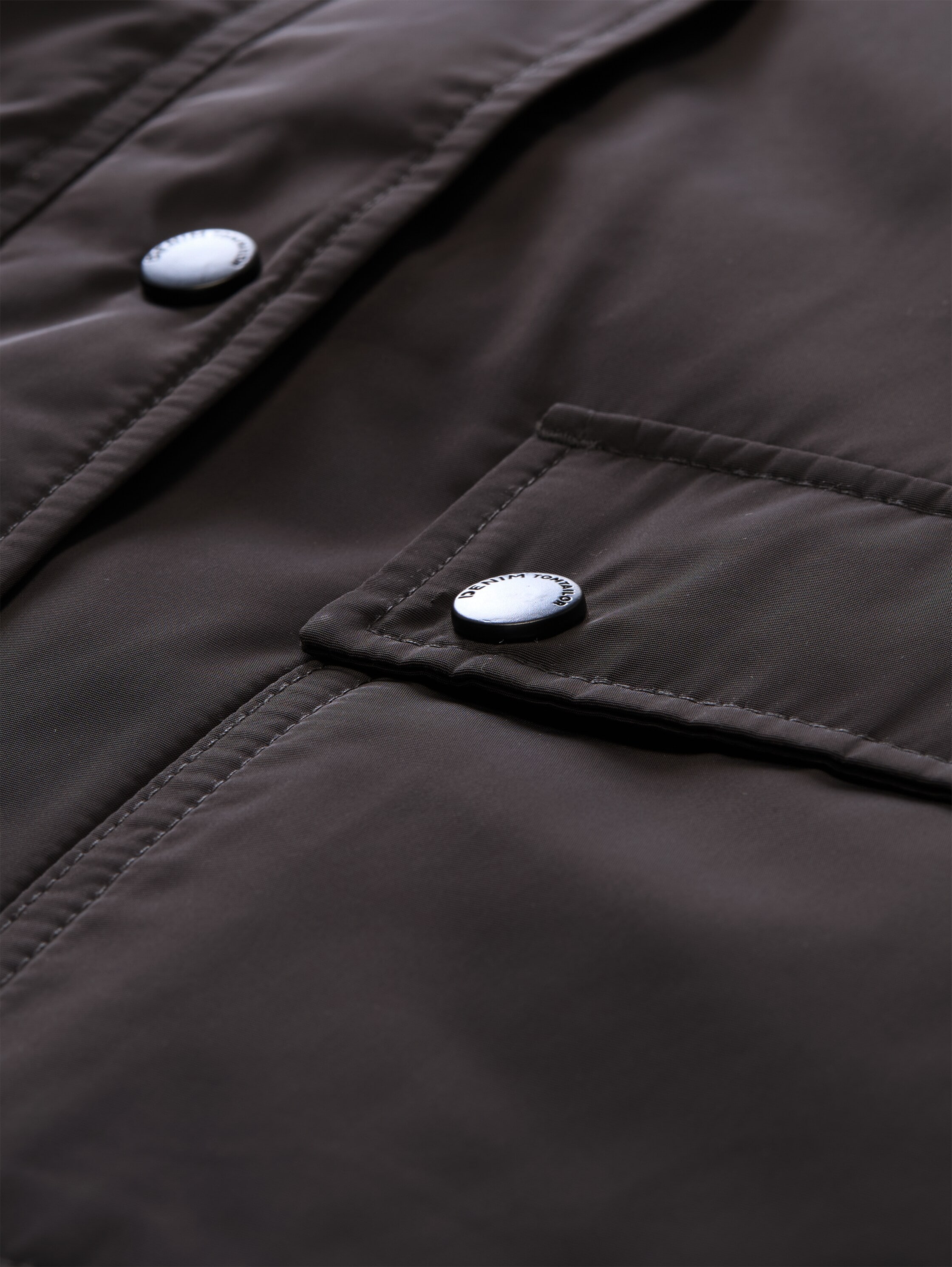 TOM TAILOR Denim Blouson ohne Kapuze Ärmel mit Aufschlag und Druckknopf-Verschluss