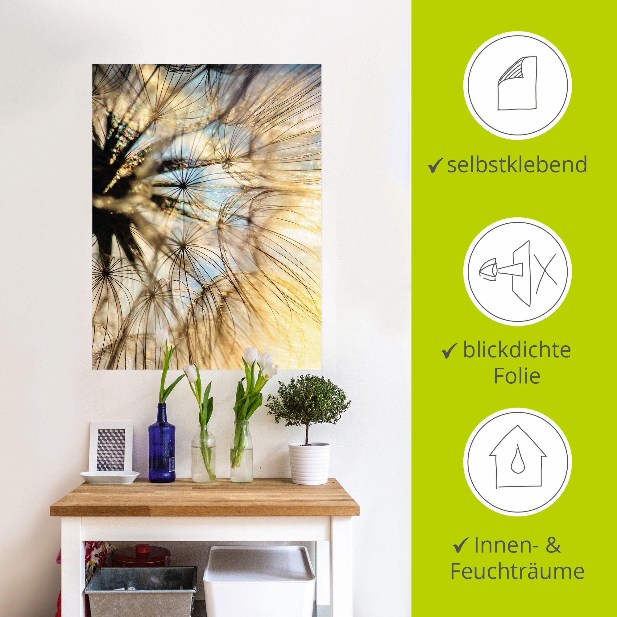 Artland Wandbild »Pusteblume Poesie«, Blumen, (1 St.), als Leinwandbild, Poster, Wandaufkleber in verschied. Größen