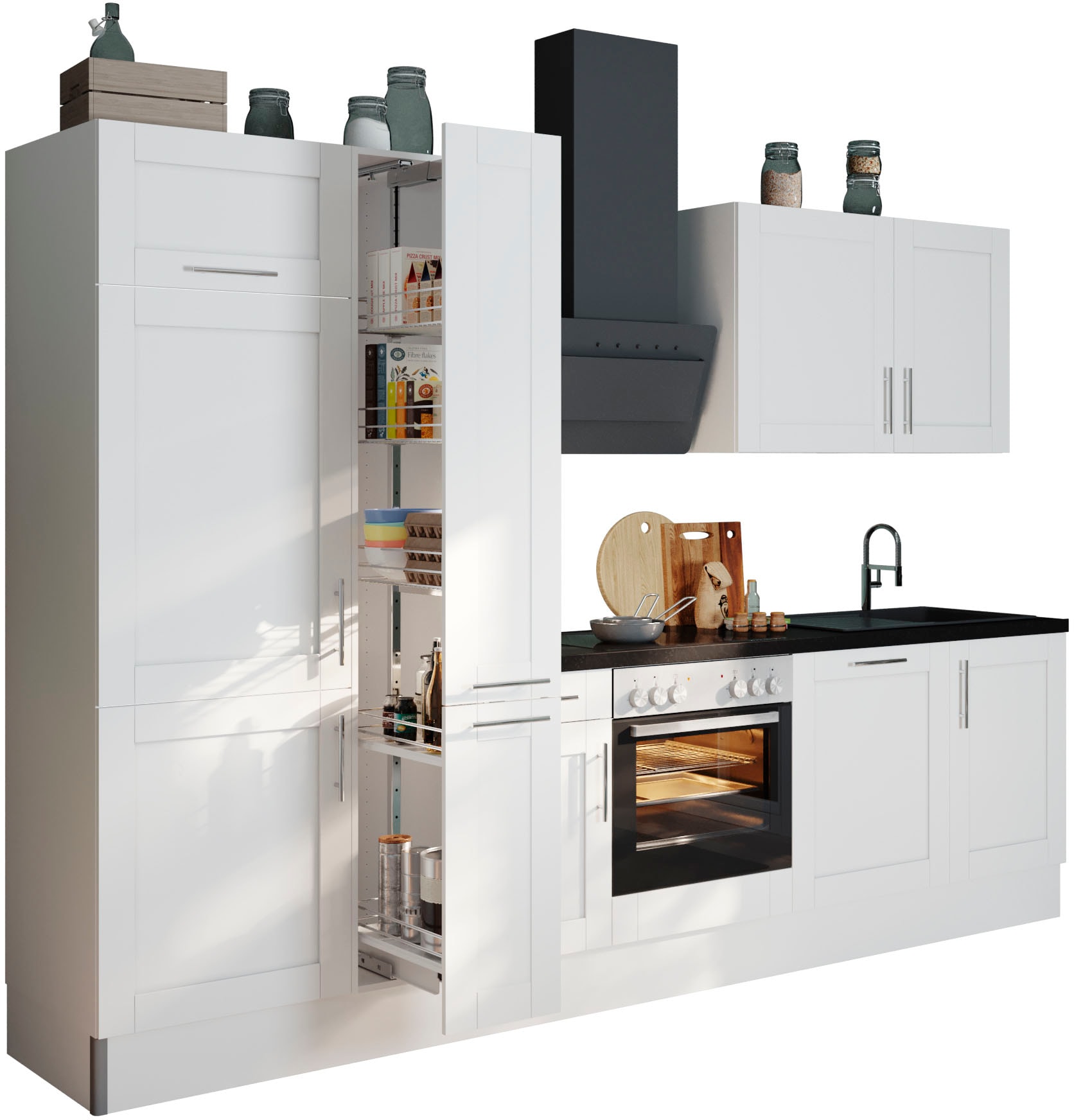 KOCHSTATION Küche »KS-Ahus«, Breite 310 cm,wahlweise mit E-Geräten,MDF Fron günstig online kaufen