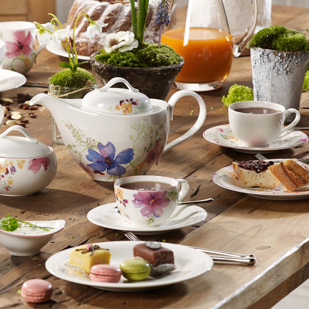 Villeroy & Boch Tasse »Frühstückstassen Mariefleur Gris Basic 290 ml 6er Se günstig online kaufen