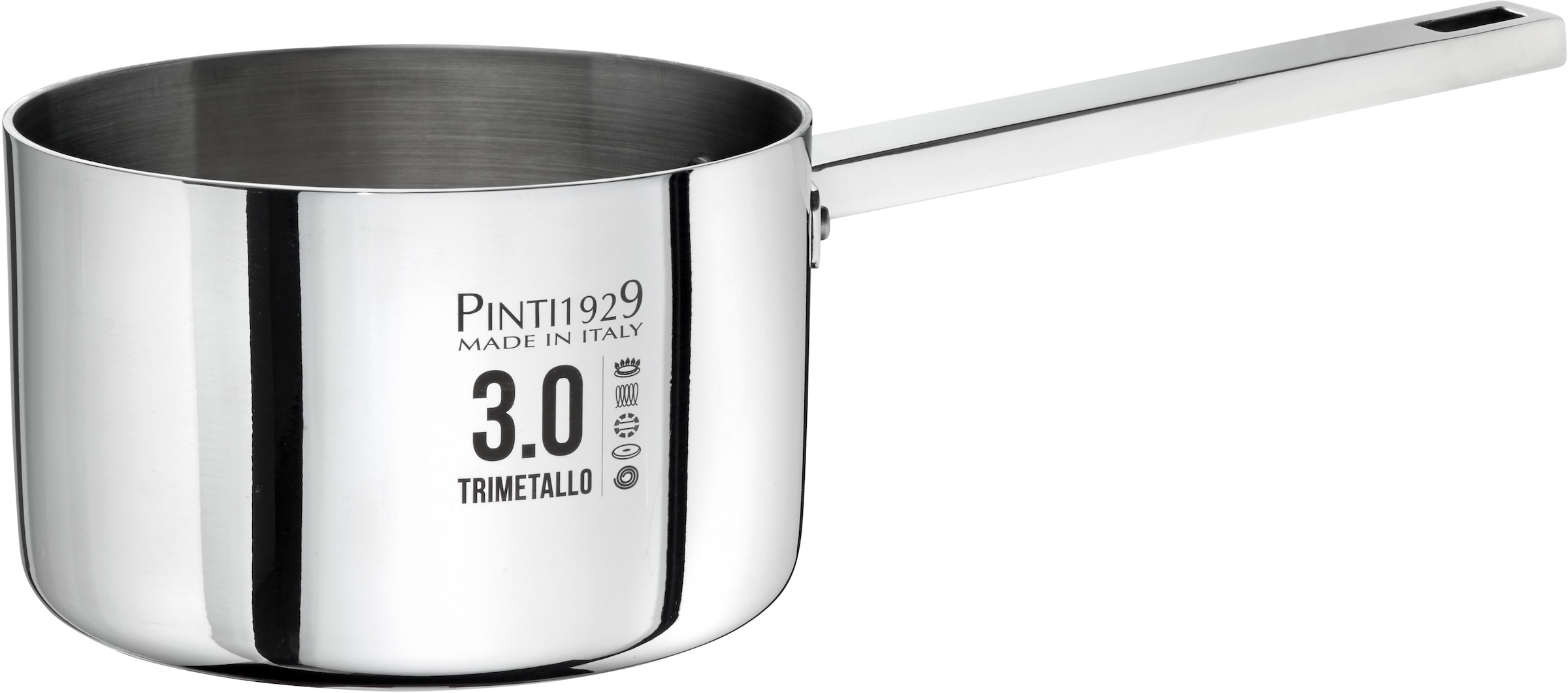PINTINOX Kasserolle »Century 3.0«, Aluminium, (1 tlg.), Boden und Seitenwände komplett aus 3 Schicht Material, Induktion