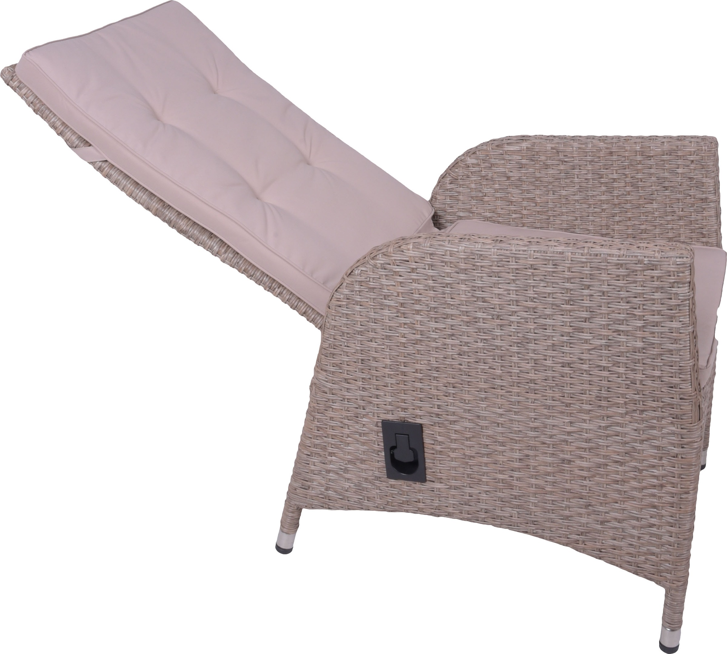 Garden Pleasure Garten-Essgruppe », Tischgruppe »BRAGA Set 03«, weidenbraun«, (Set, 5 tlg.), 4 Sessel, mit Gasfedern, Tisch LxB: 180x90 cm, inkl Auflagen