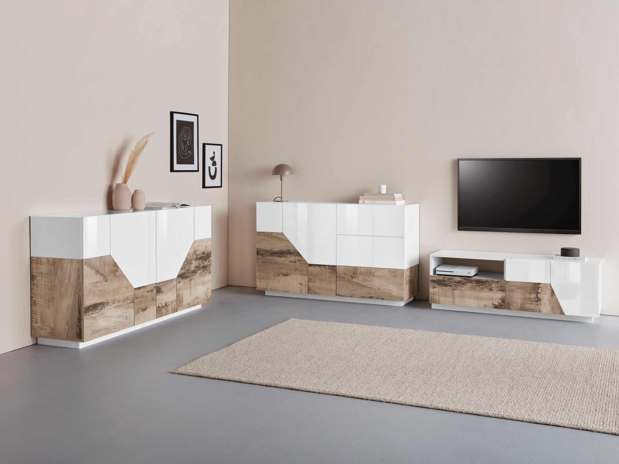 INOSIGN Sideboard »ALIEN-Kommode, Schrank, Anrichte mit 4 Türen und 4 Fächern«, Sideboard Breite ca. 160 cm "100 % Made in Italy"