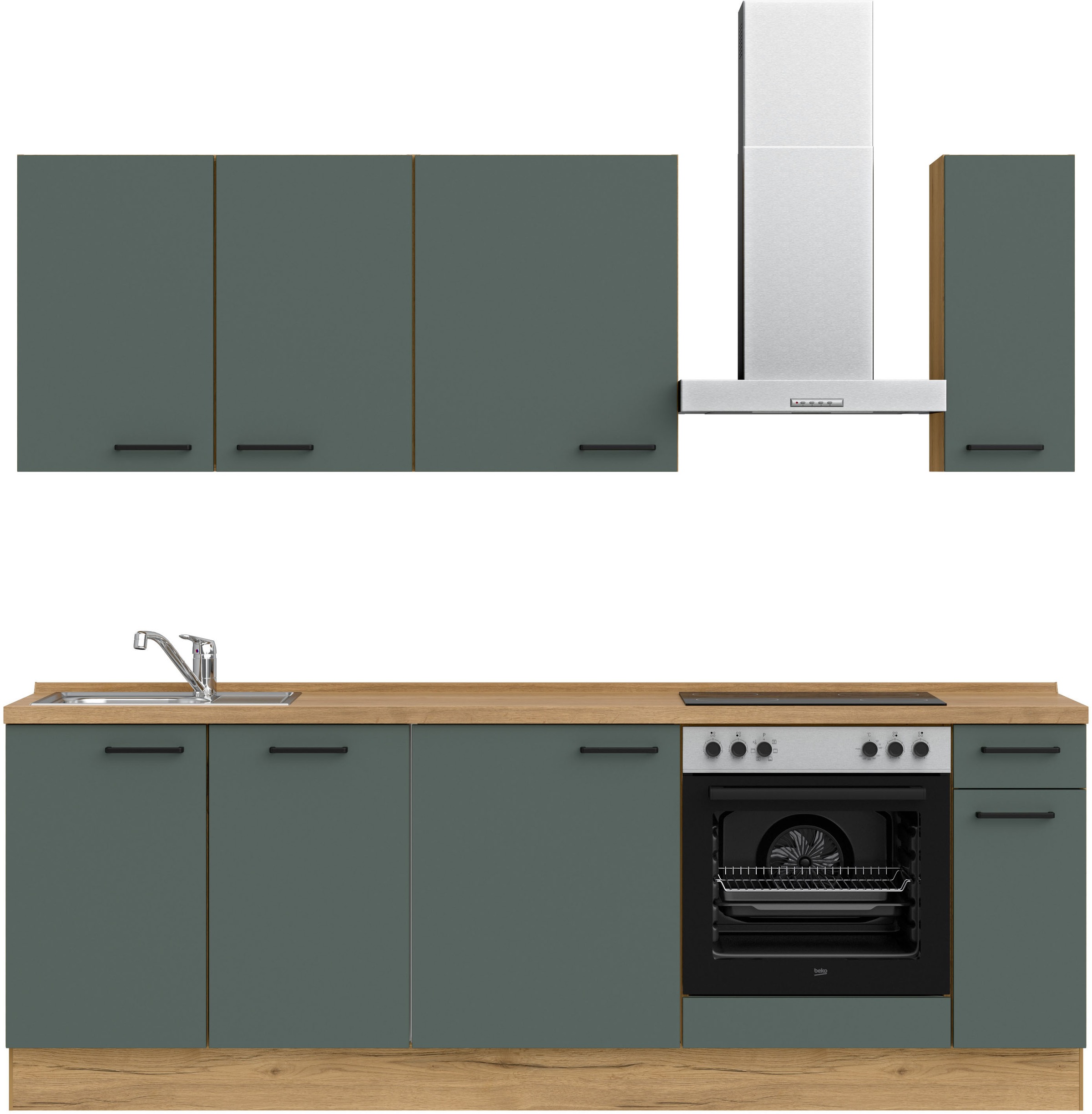 nobilia® Küchenzeile »"Easytouch I"«, vormontiert, Ausrichtung wählbar, Breite 240 cm, wahlw. mit E-Geräten