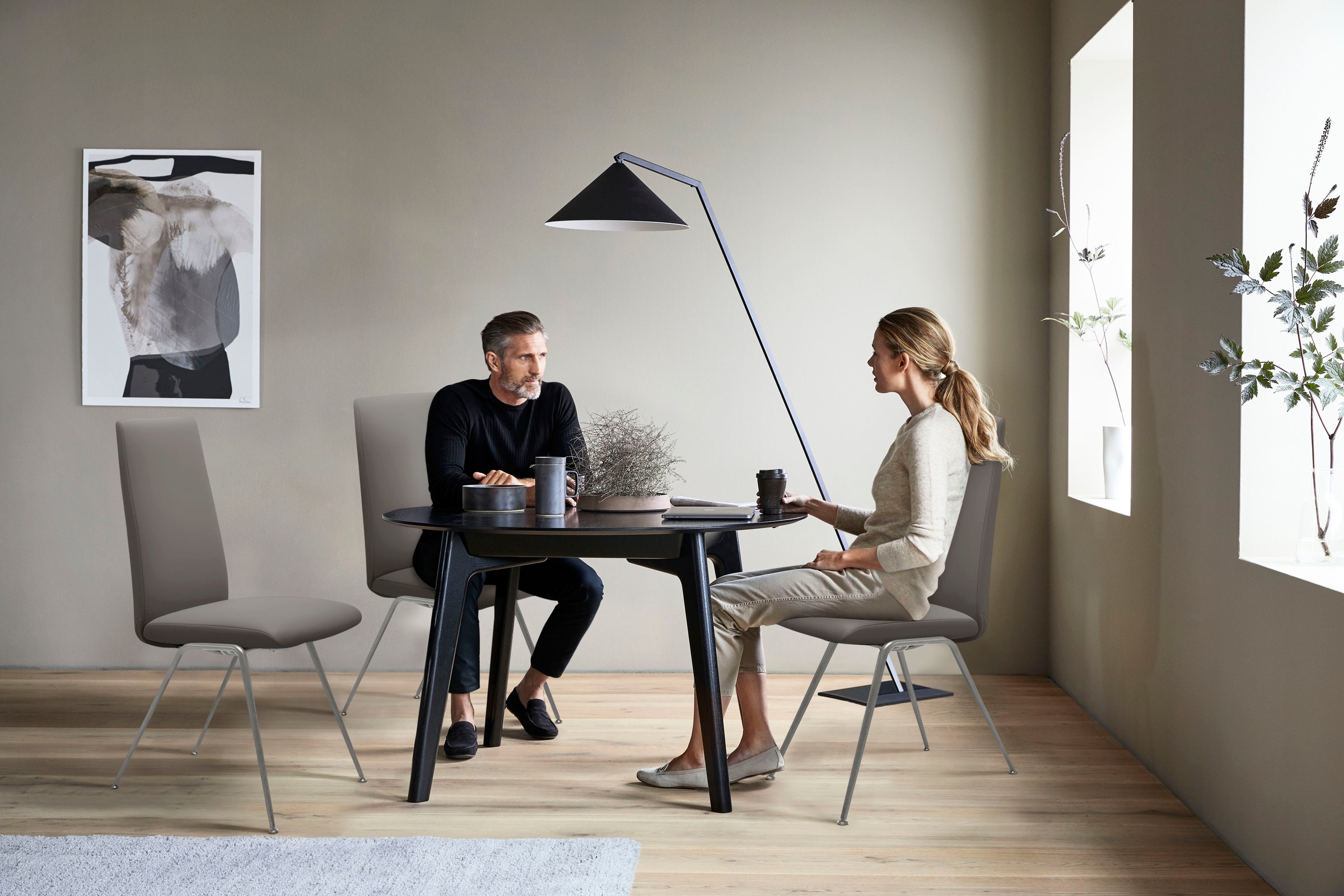 Stressless® Polsterstuhl »Laurel«, Leder PALOMA, High Back, Größe M, mit Beinen aus Stahl in Schwarz matt
