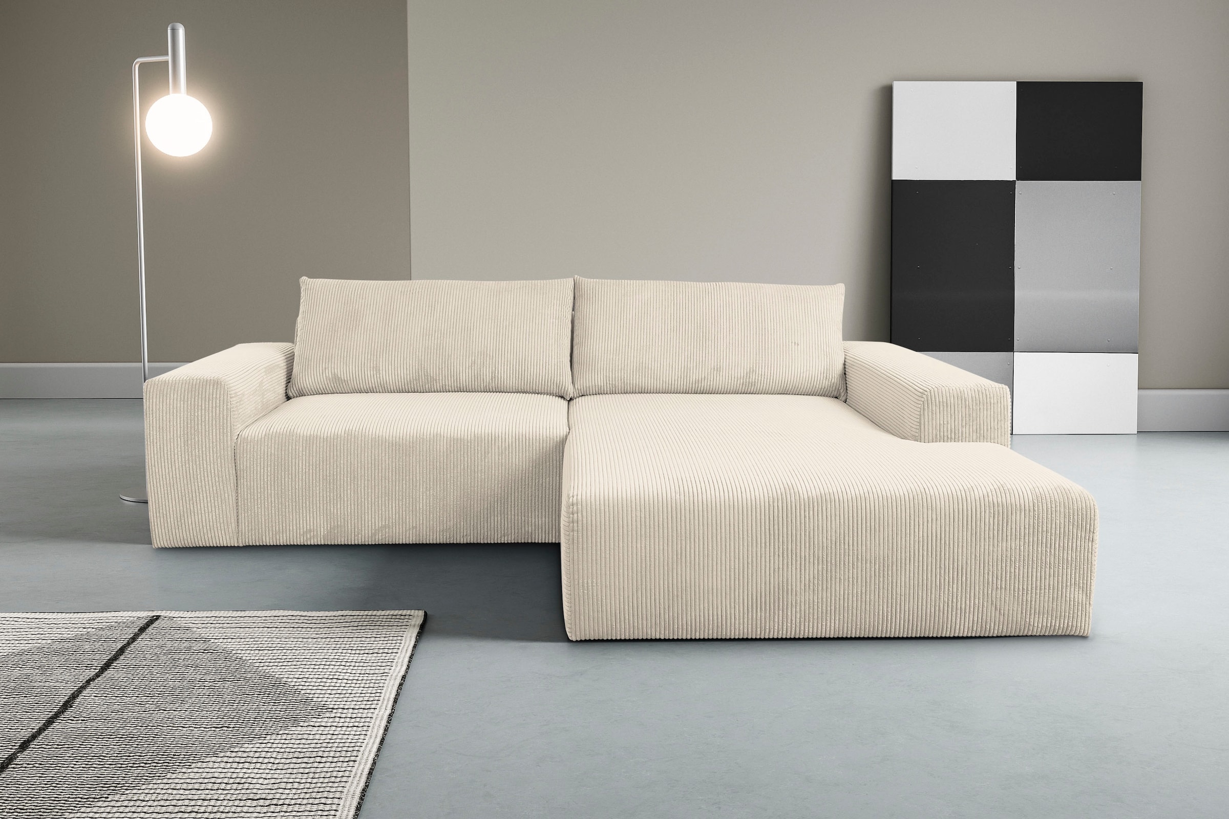 WERK2 Ecksofa »Rio, elegant & bequem, Breite 262 cm, L-Form« Puristisches D günstig online kaufen