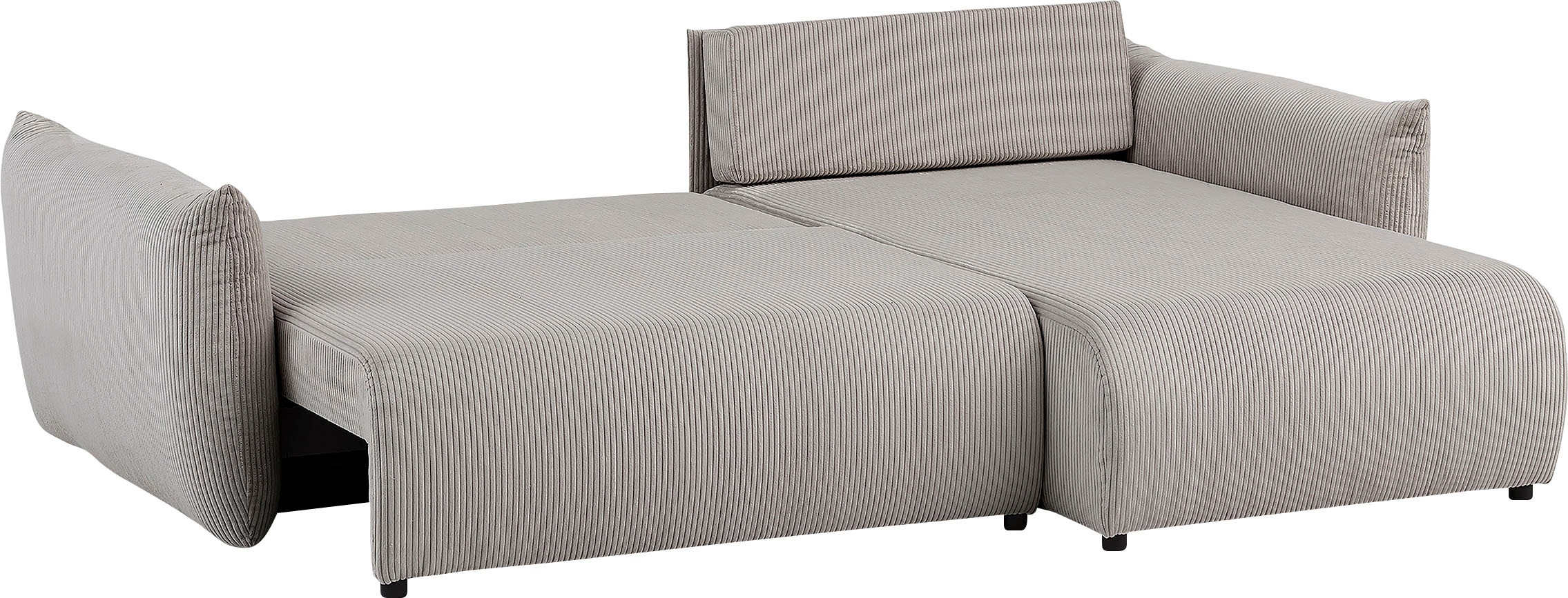 INOSIGN Ecksofa »MAVAS Schlafsofa mit Bettkasten, L-Form,«, ca.257/127cm (Liegefläche 212/145 cm), Cord, Chenille, Struktur