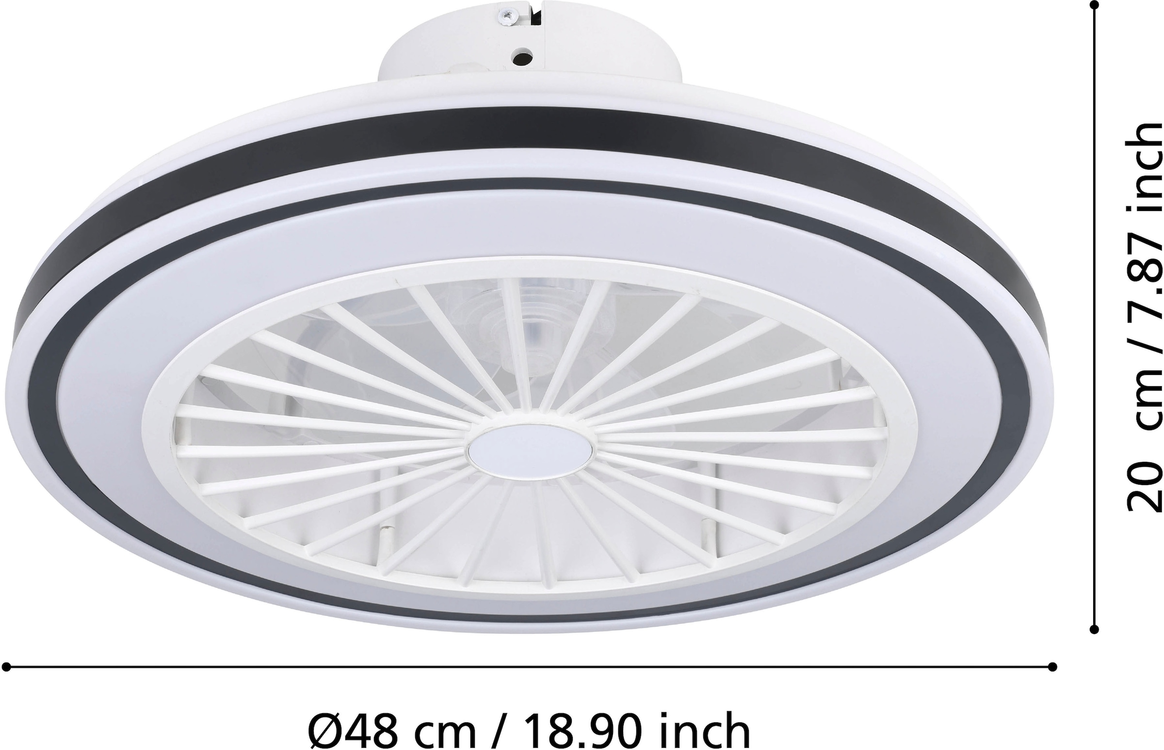 EGLO LED Deckenleuchte »ALMERIA Deckenventilator«, 3 flammig, Leuchtmittel LED-Modul | LED wechselbar, Deckenlampe, Ventilator