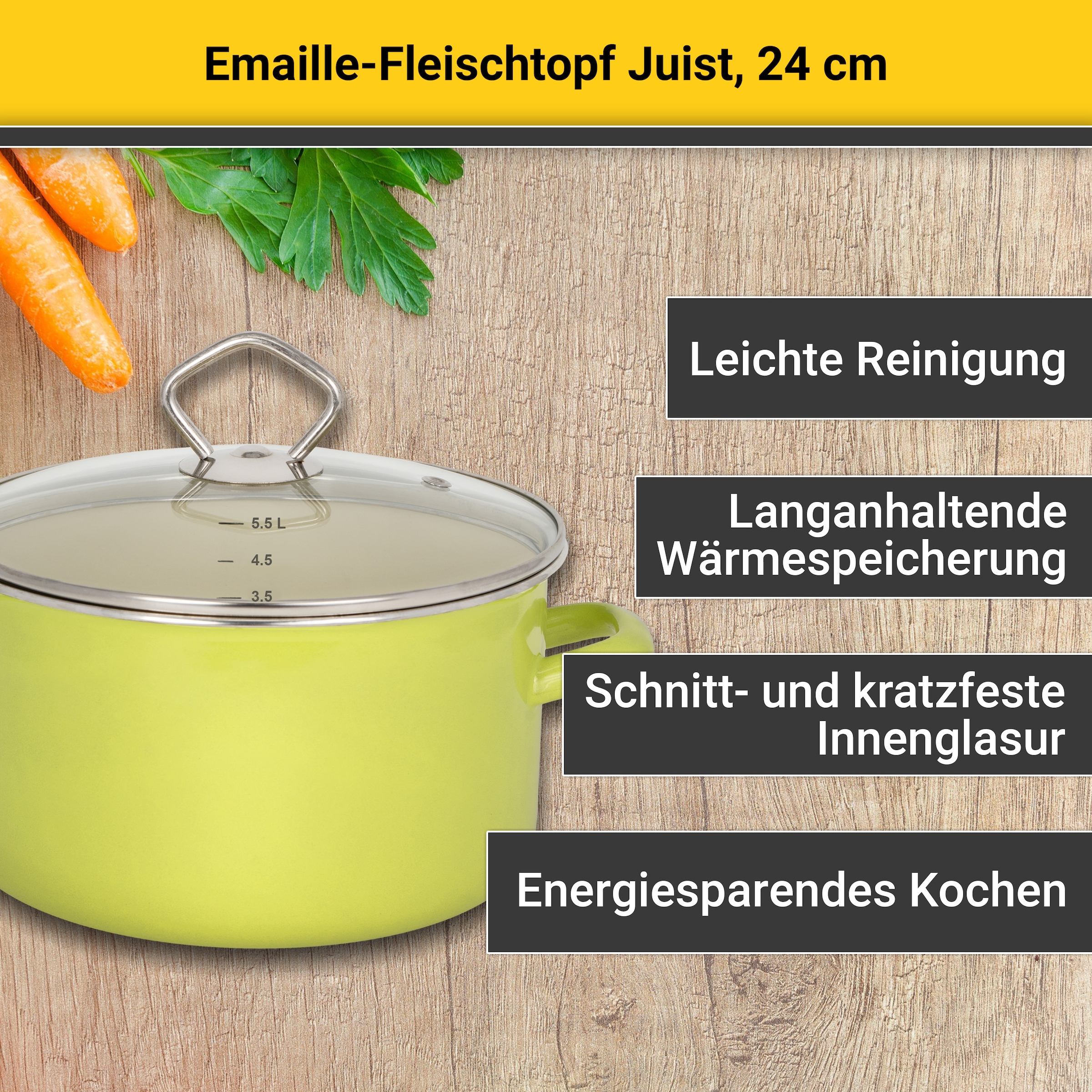 Krüger Fleischtopf »Juist«, Emaille, (1 tlg.), Induktionsgeeignet