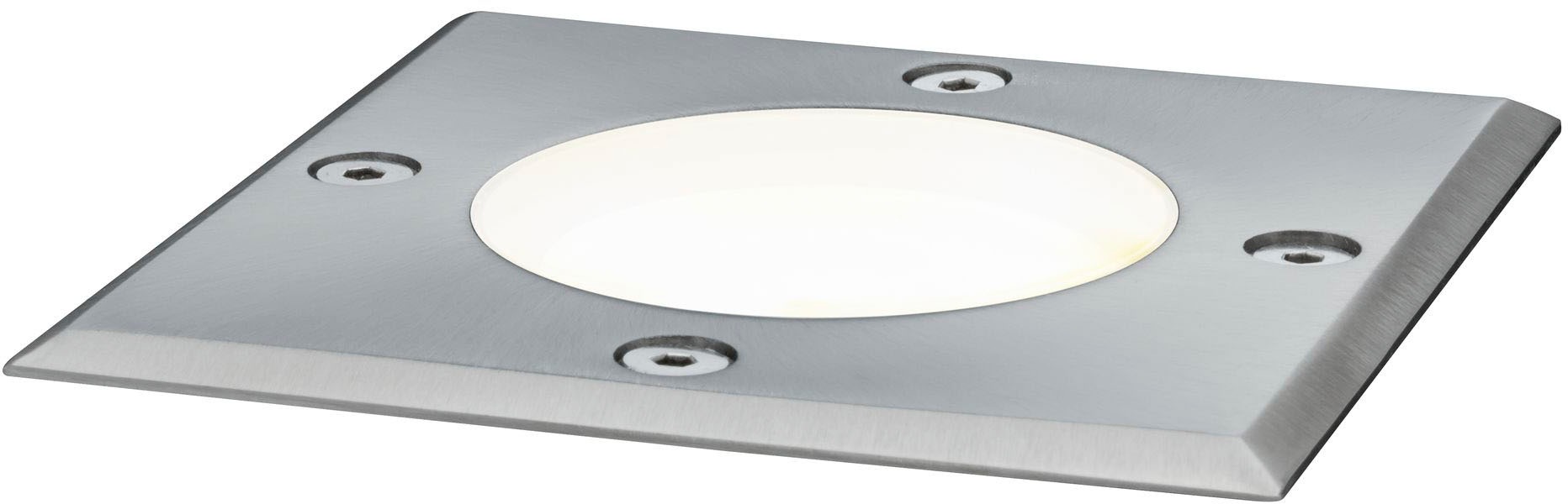 Paulmann LED Einbauleuchte »Outdoor 230V Boden IP67 eckig GU10 3,5W 108x108mm Edelstahl/Metall«, 1 flammig, Leuchtmittel GU10 | LED fest integriert, GU10, IP67
