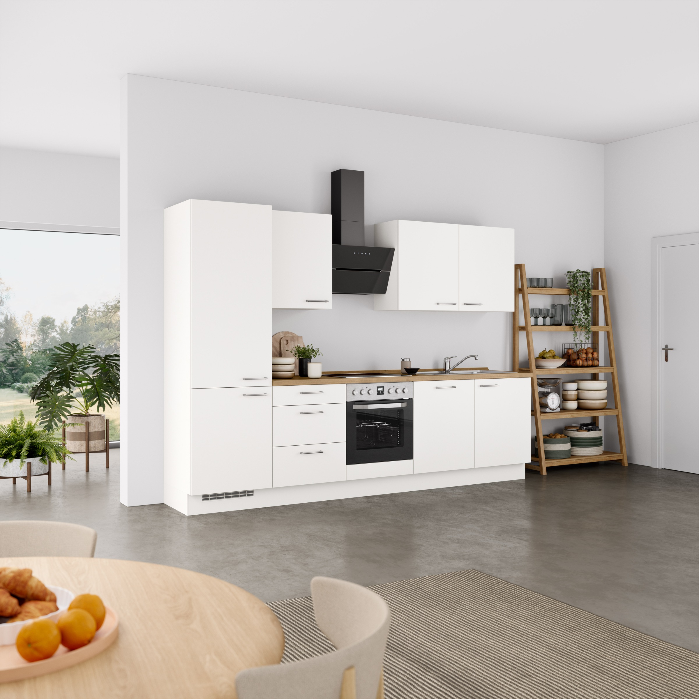 nobilia® Küchenzeile »"Laser II"«, vormontiert, Ausrichtung wählbar, Breite 300 cm, wahlw. mit E-Geräten