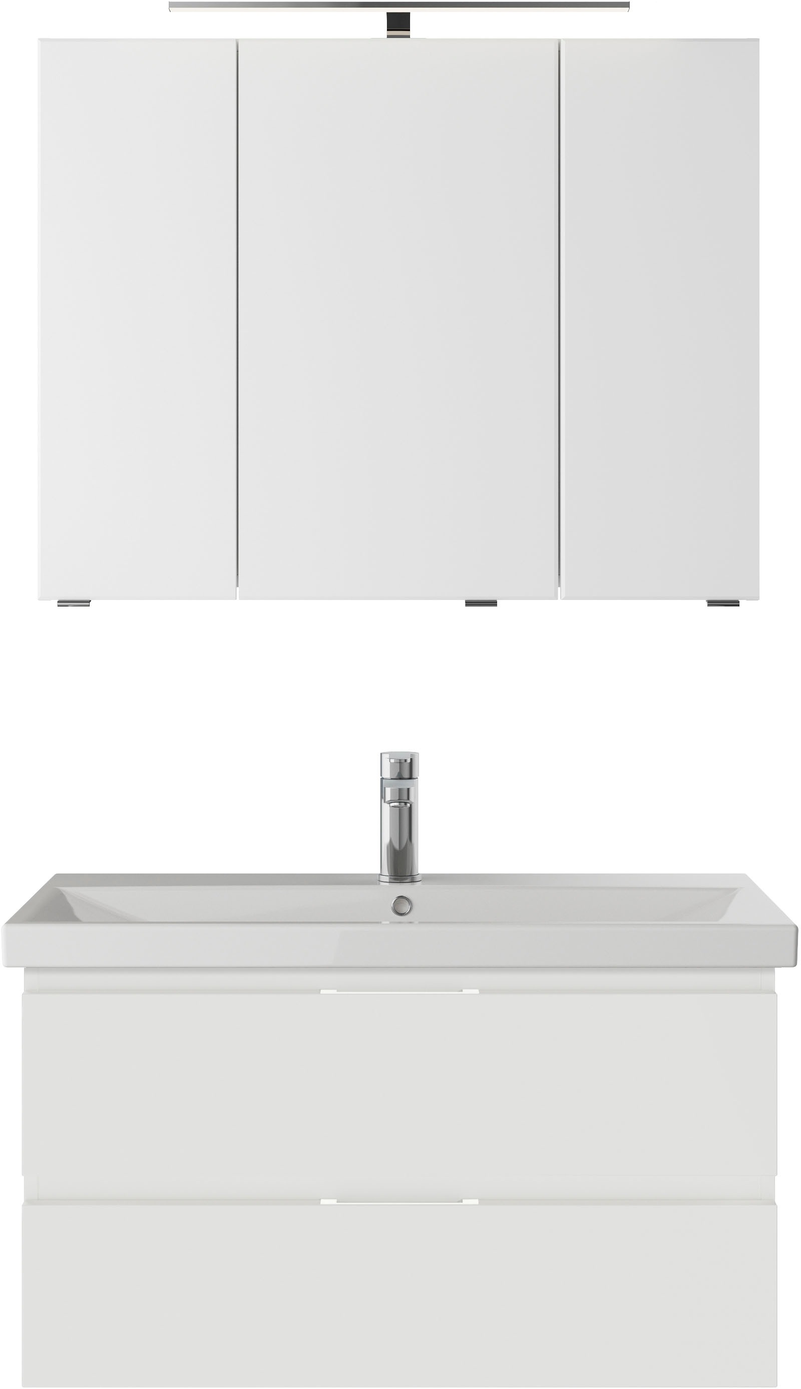 Saphir Badmöbel-Set »Serie 4035 2-teilig, Keramikwaschtisch mit LED-Spiegel günstig online kaufen