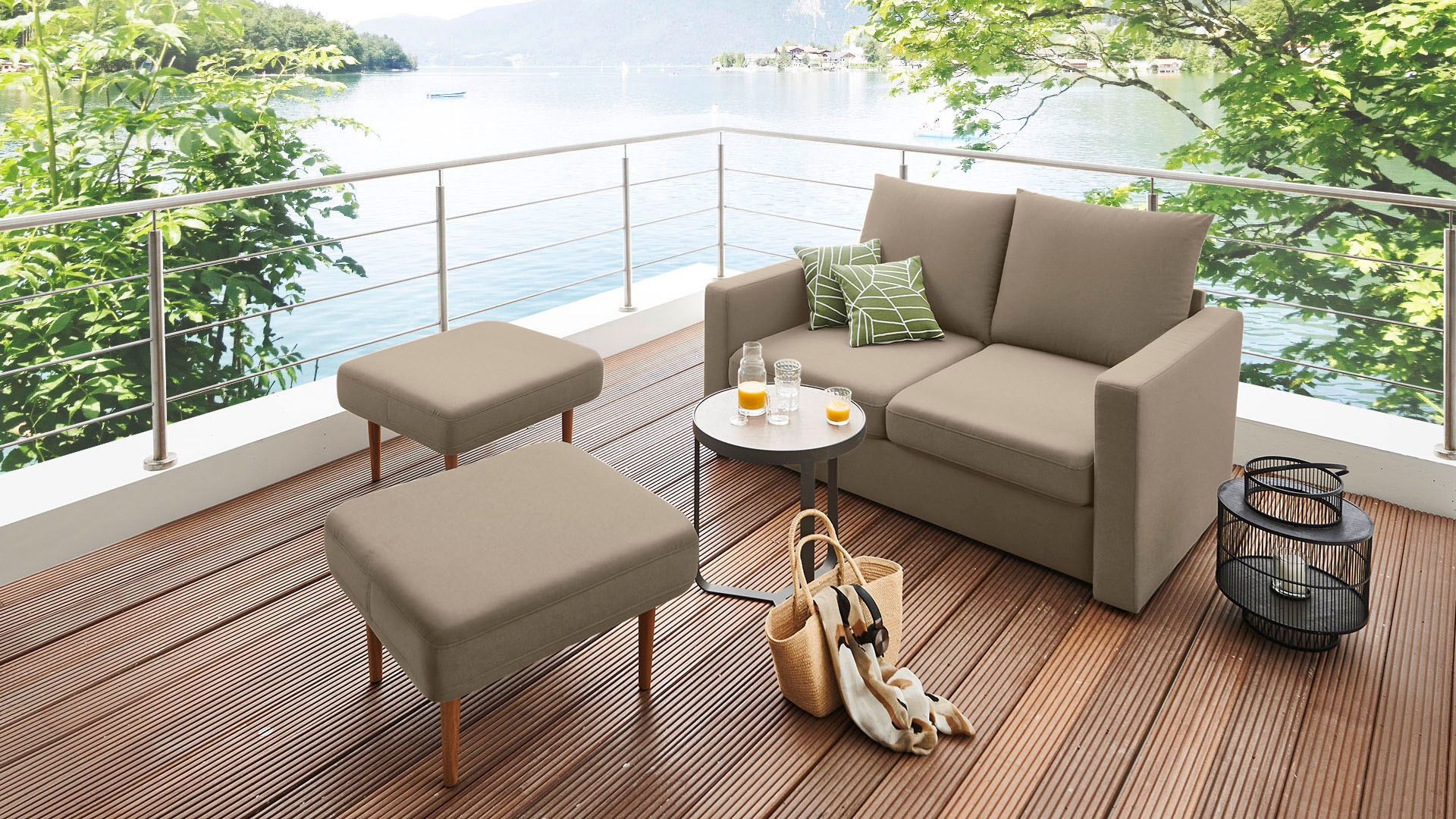 collection Outdoor 2 mit Sofa bestellen Raumwunder, St.), DOMO (3 geeignet, Hockern »Slunce«, 2- für Sitzer online