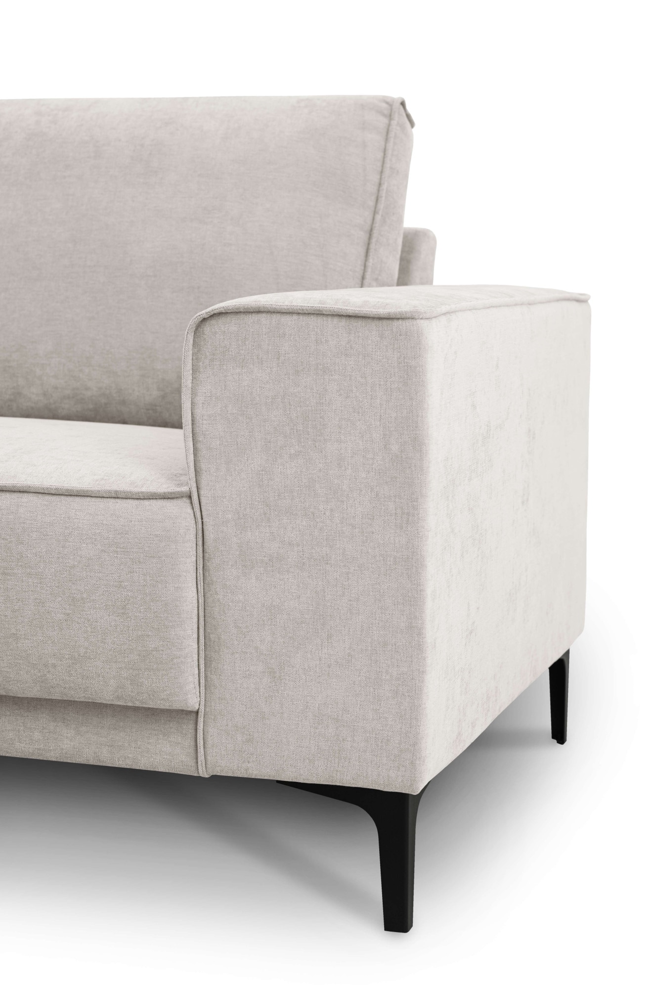 Places of Style Ecksofa »Polsterecke Oland, Struktur, Flachgewebe, Luxus-Microfaser, Boucle«, L-Form, 280 cm, Wellenunterfederung, Skandi-Design, Metallfüße