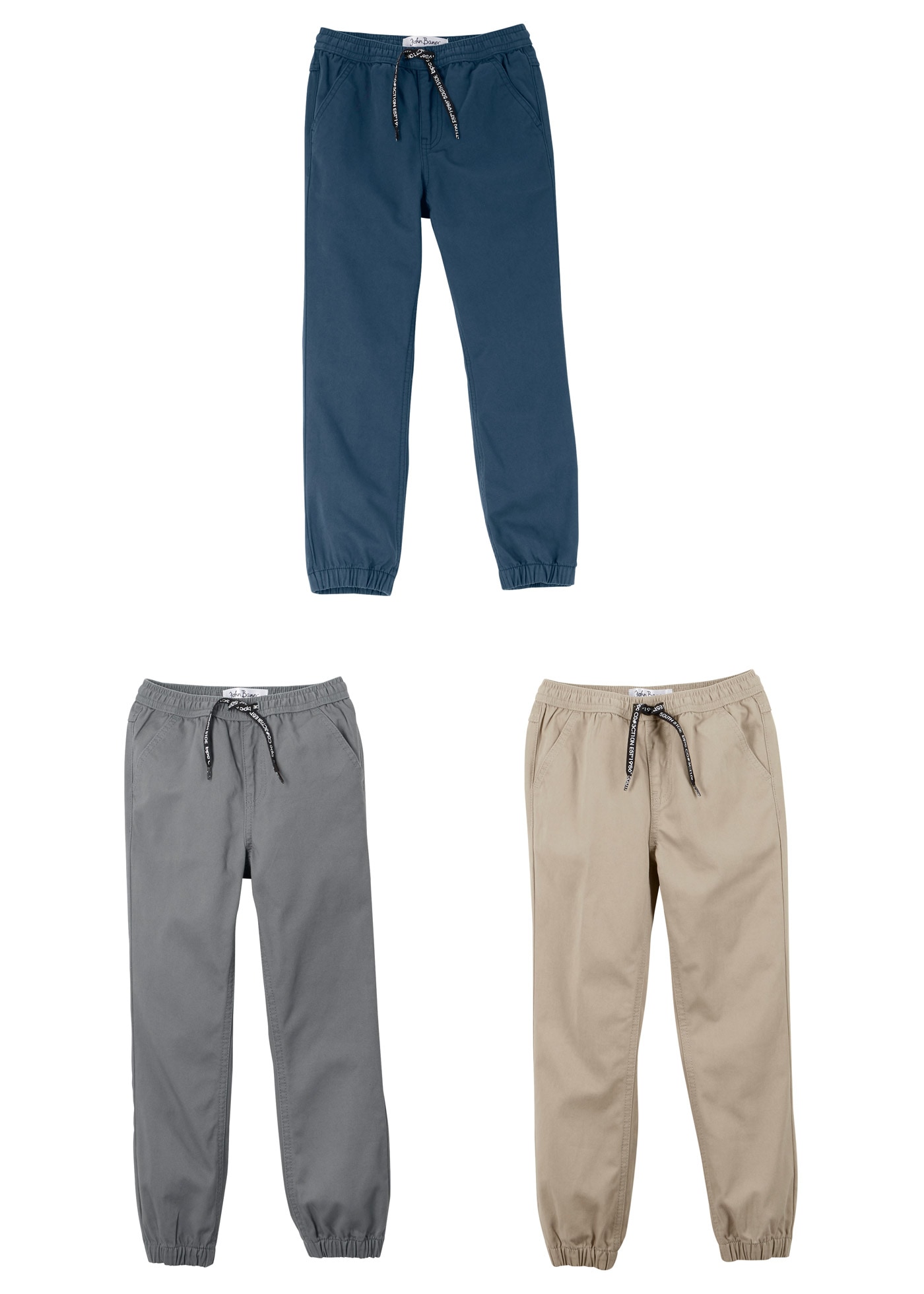 bonprix Schlupfhose  Regular Fit Schlupfhose aus reiner Baumwolle (3er Pack)