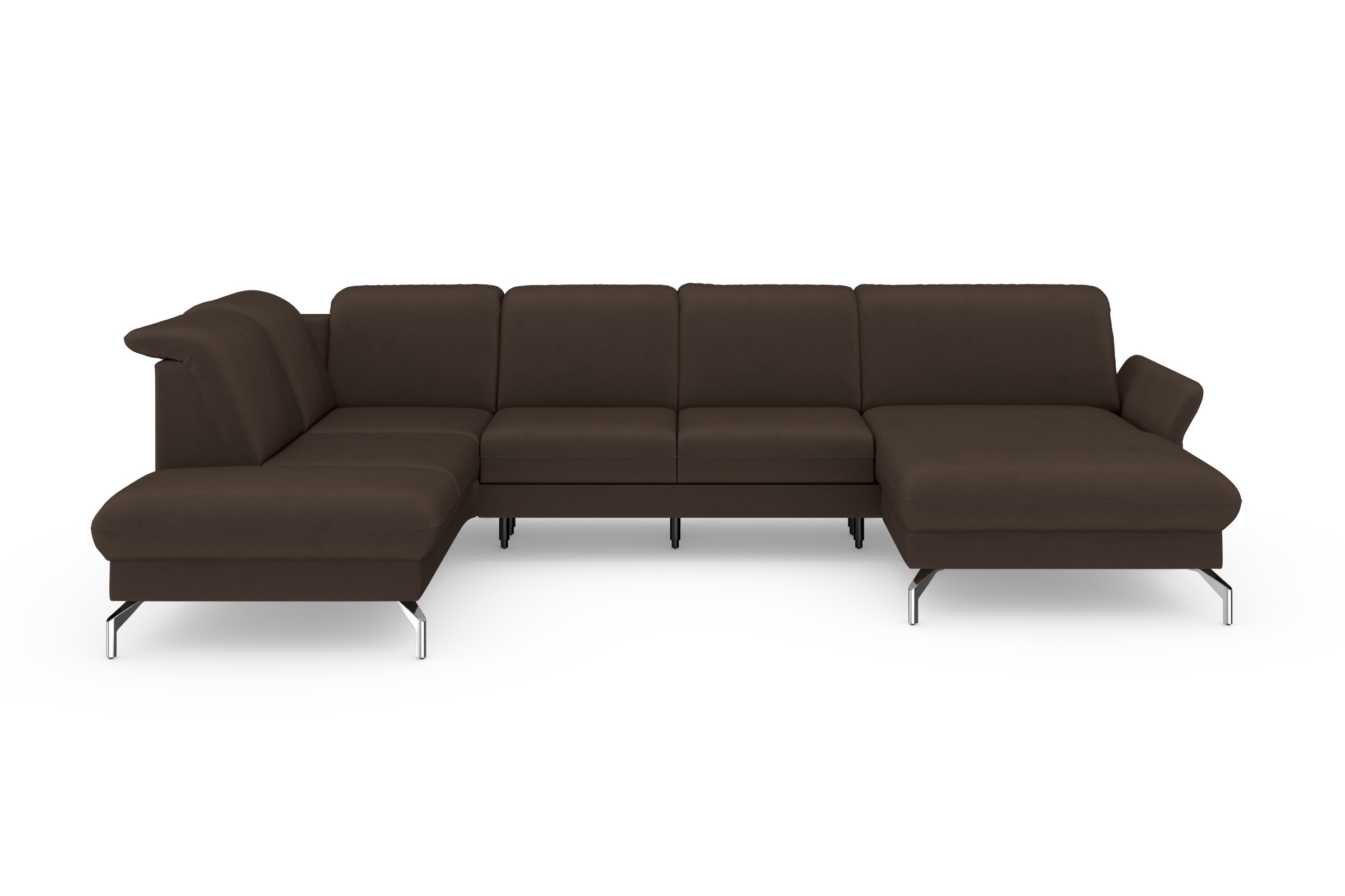 sit&more Wohnlandschaft »Fashion U-Form«, wahlweise mit Kopfteilverstellung, Vorziehsitz, motorisch, Nickelfüße