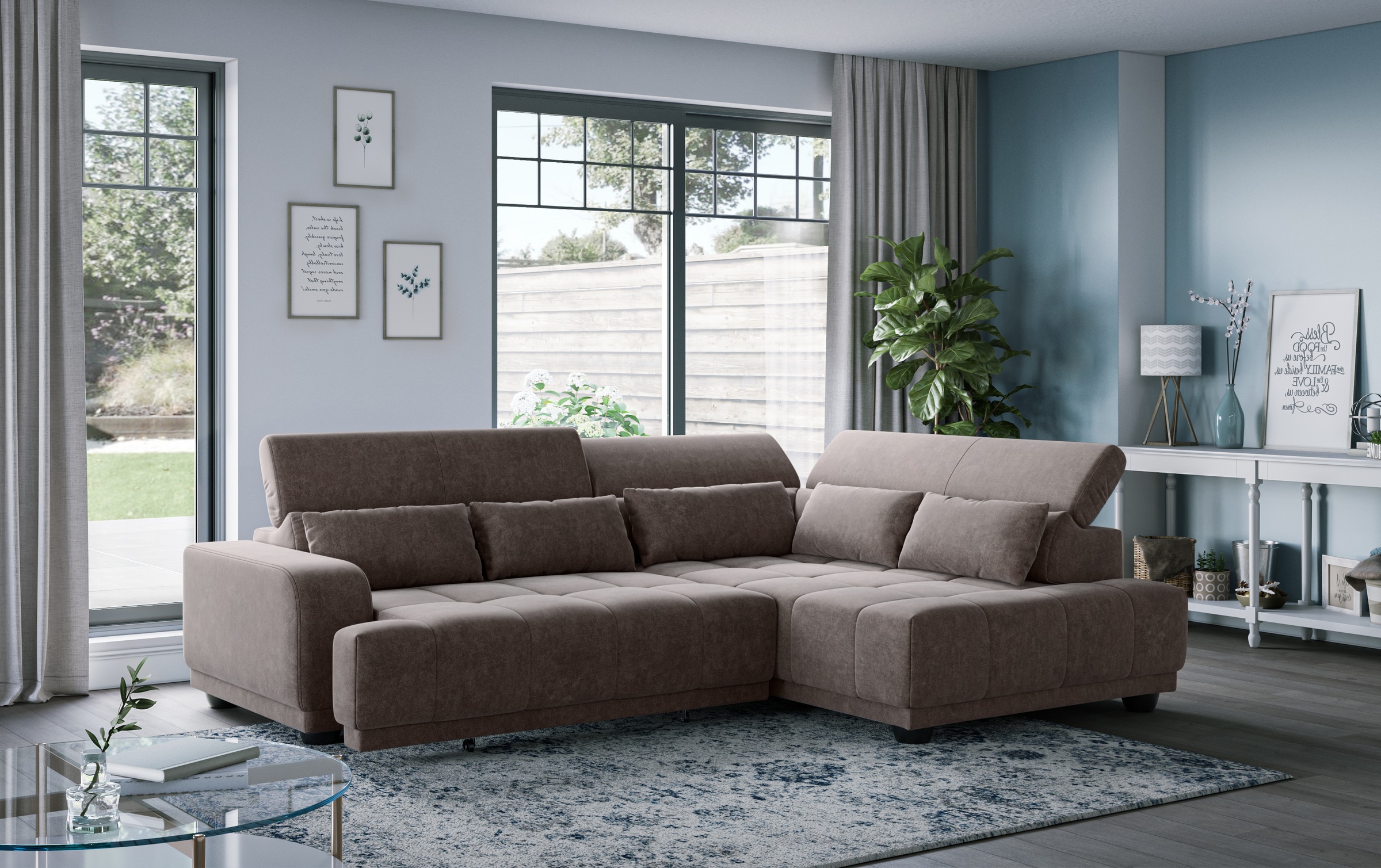 COTTA Ecksofa »Jade - L Form, Sitzbreite 201 cm« inkl. Kopfteilverstellung günstig online kaufen