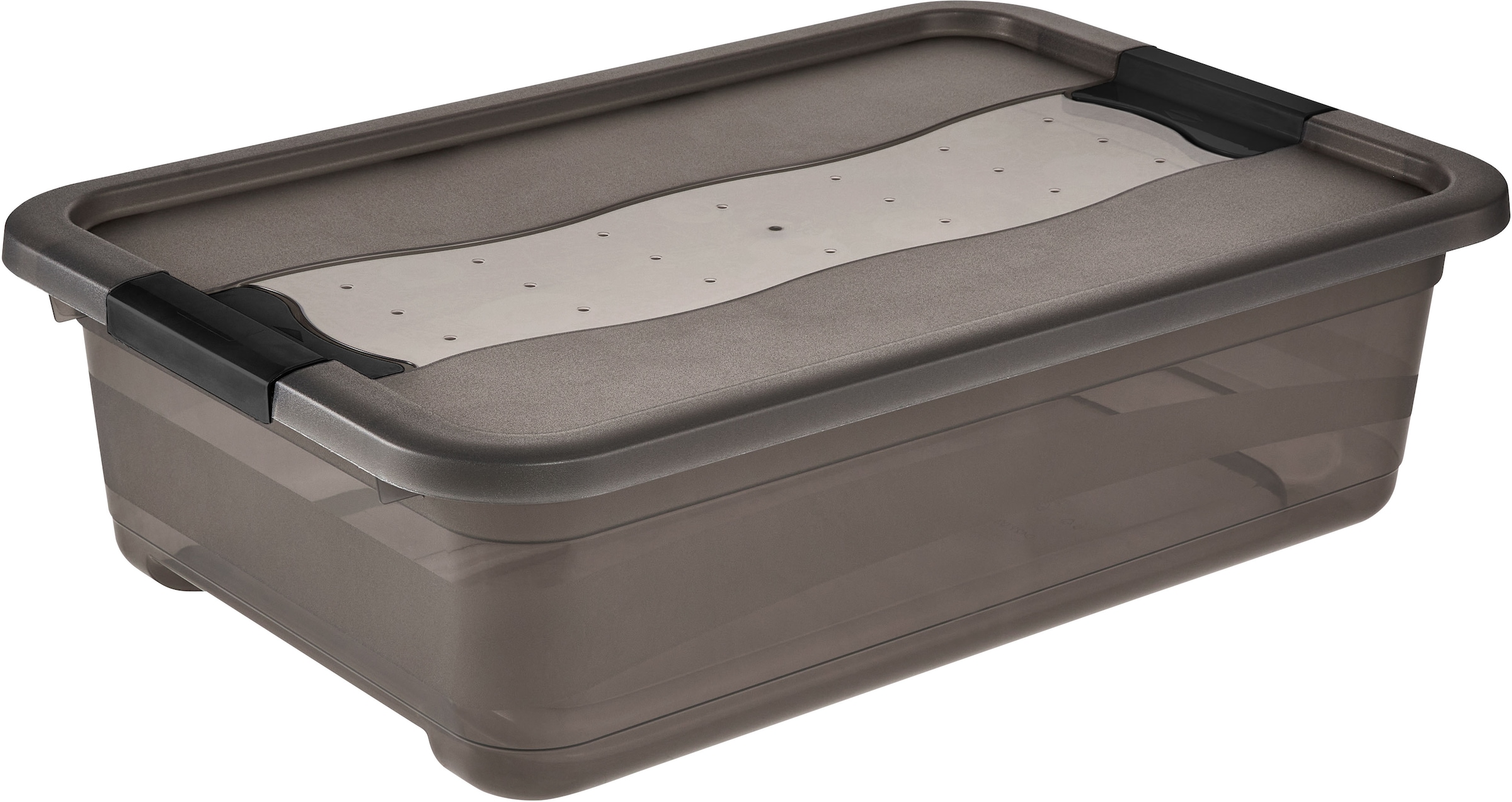 keeeper Aufbewahrungsbox »Cornelia, 2er Set, 28 L, 59 x 39 x 19,5 cm« durch Clips verschließbar, Griffe am Boden