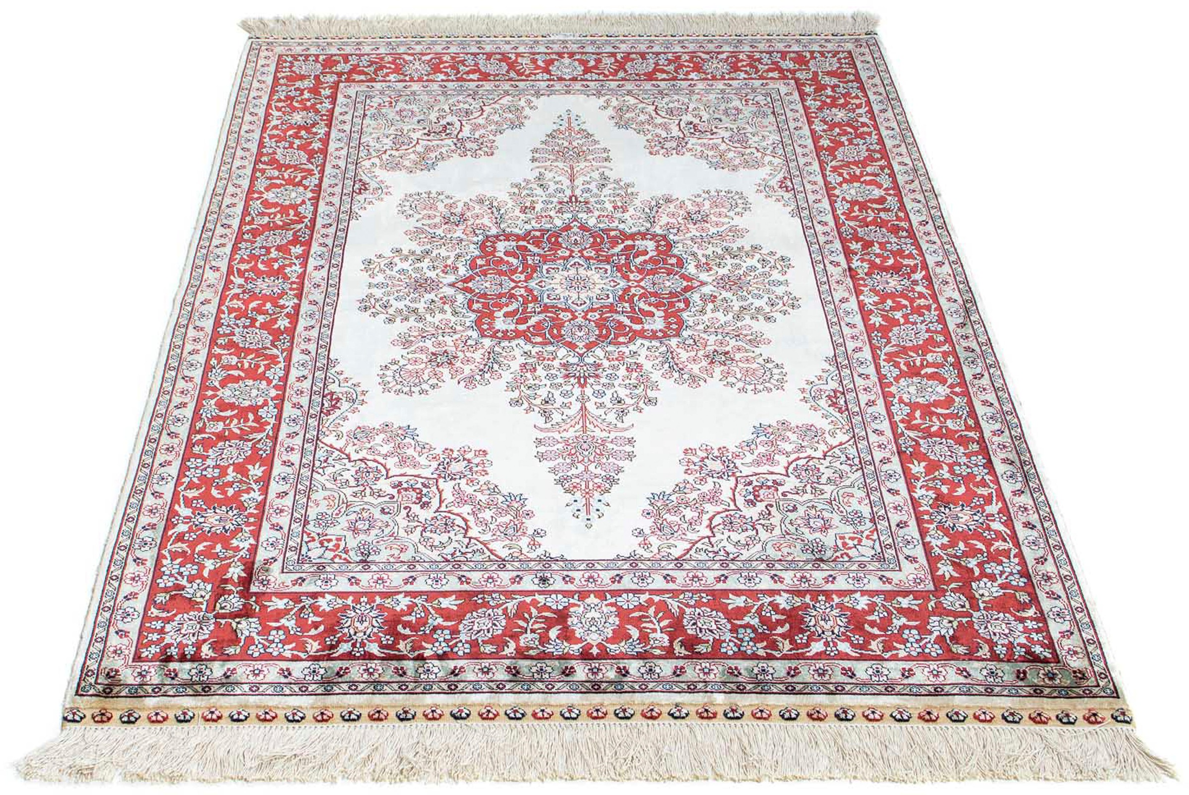 morgenland Orientteppich »Hereke - 137 x 91 cm - dunkelrot«, rechteckig, 3 günstig online kaufen