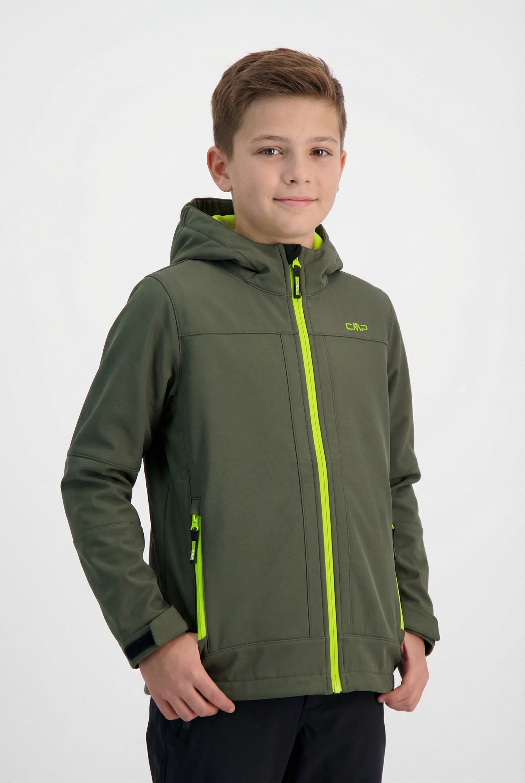 CMP Softshelljacke »KID  SOFTSHELL JACKET FIX HOOD« mit Kapuze mit Clima Protect Membran, wasserabweisend, atmungsaktiv
