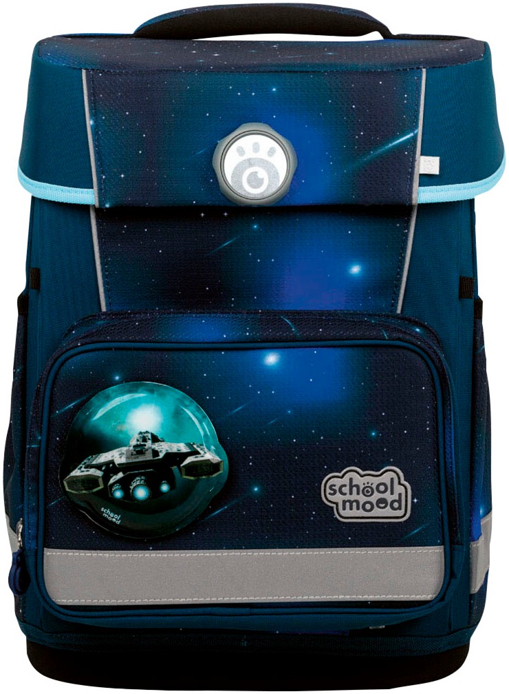 SCHOOL-MOOD® Schulranzen »Champion, Moritz (Weltall)«, retroreflektierende Flächen, mit LED-Patchy; aus recyceltem Material