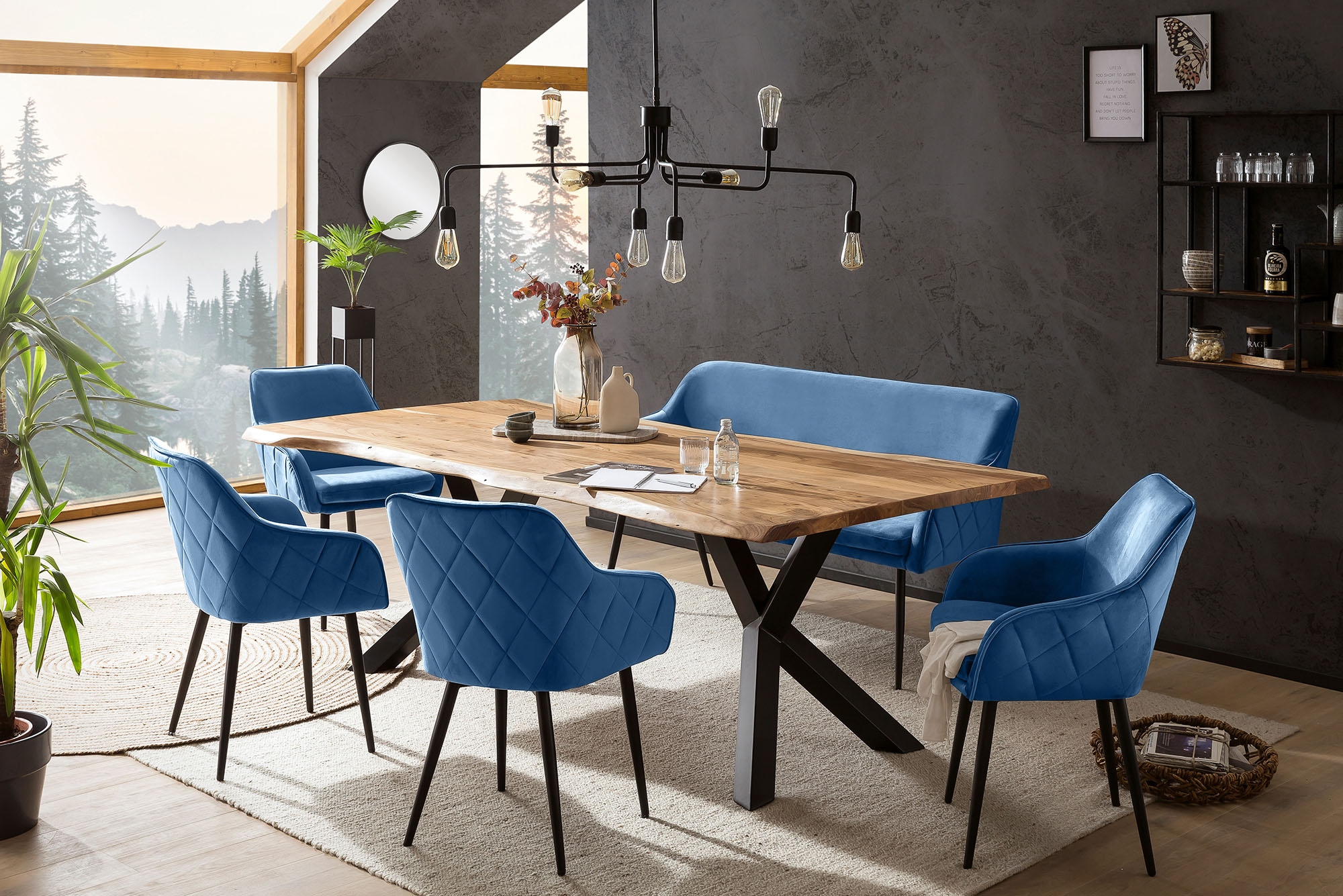 SalesFever Eckbankgruppe »Eckbankgruppe in Landhausstil« Set, 6 Stk. tlg. R günstig online kaufen