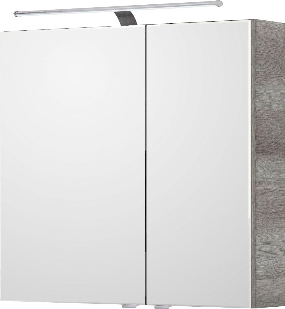 Saphir Badmöbel-Set »6005 Sprint 3-teilig, Keramik-Waschtisch mit LED-Spiegelschrank«, (4 St.), Unterschrank, inkl. Türdämpfer, 3 Türen, 3 Schubladen, Bad-Set