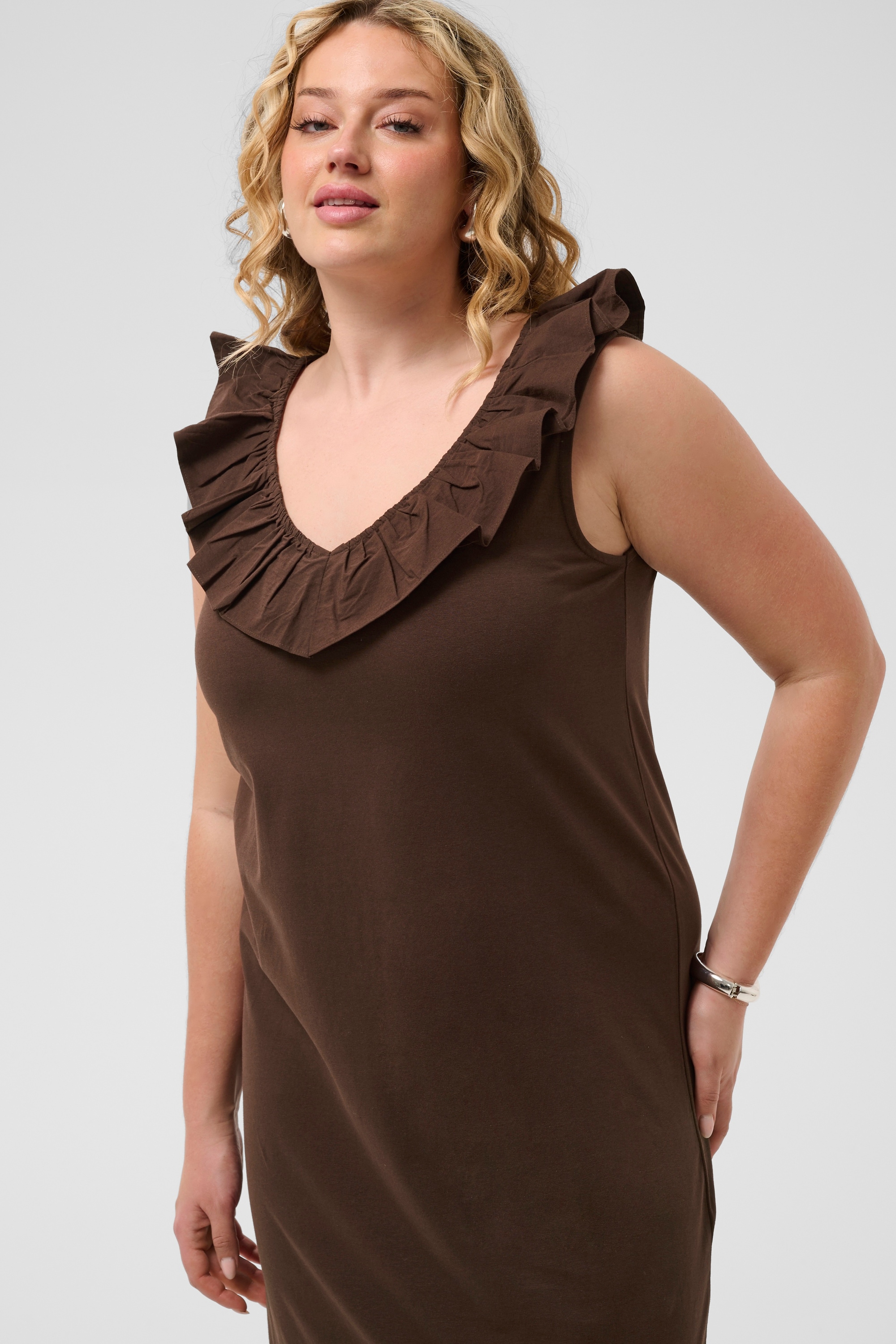 KAFFE Curve Midikleid »Damen Kleid KCdiddie«