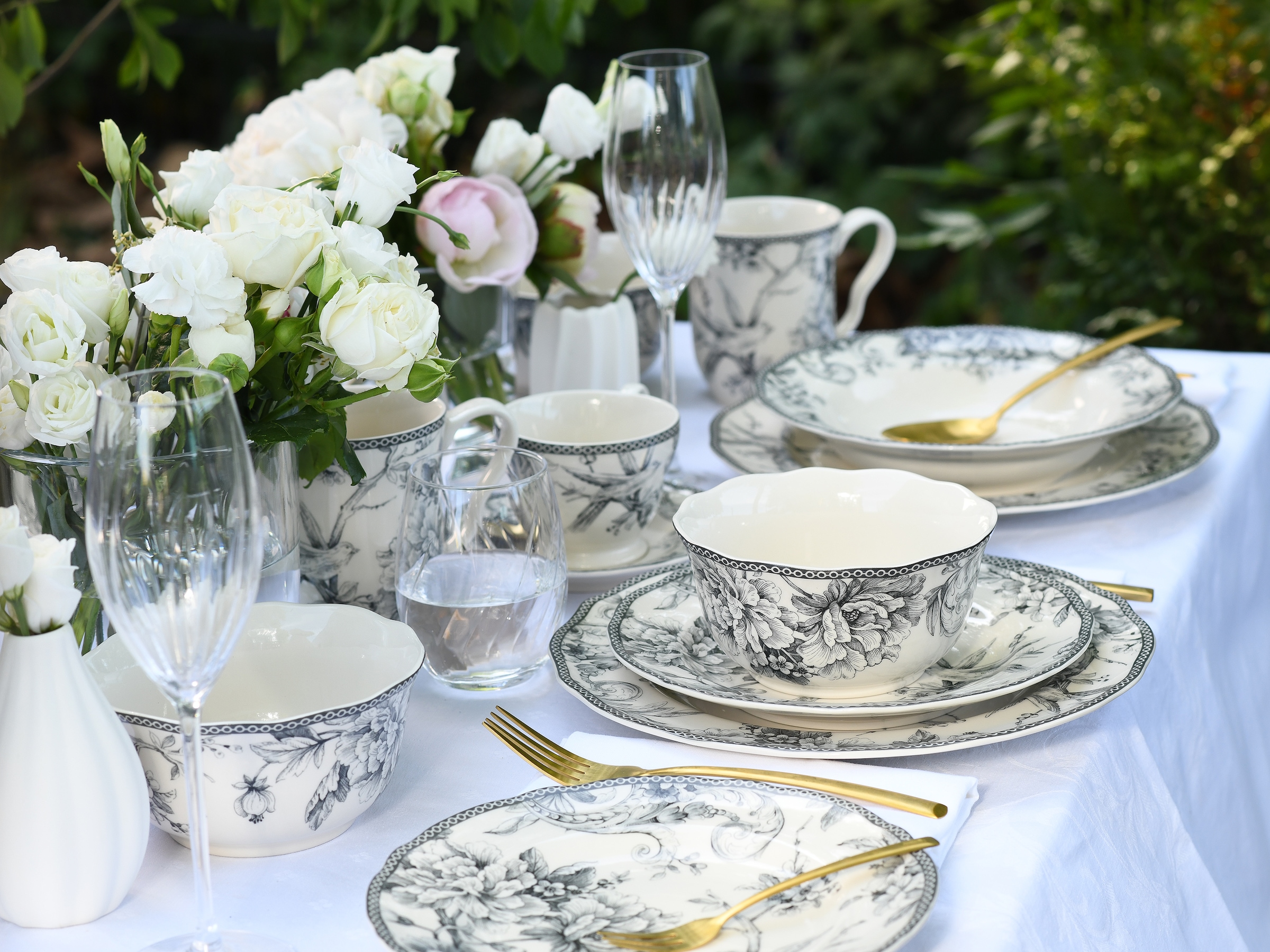 CreaTable Tafelservice »Adelaide, Service 8-tlg.« Nostalgischer Vintage Dekor, Elegante Form