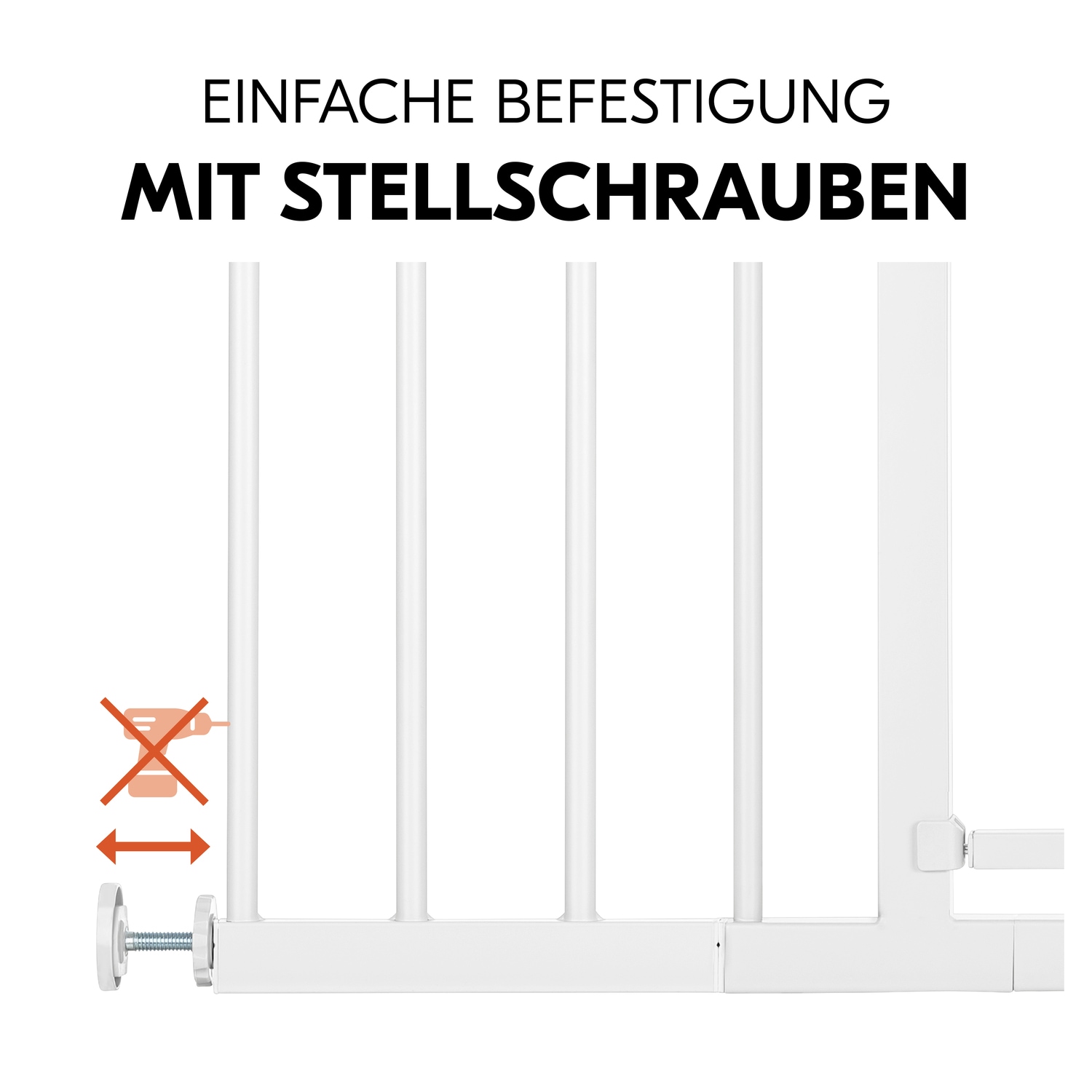 Hauck Türschutzgitter »Open N Stop 2 Set inklusive Verlängerung 21 cm, White«, auch als Treppenschutzgitter verwendbar; 96-101 cm