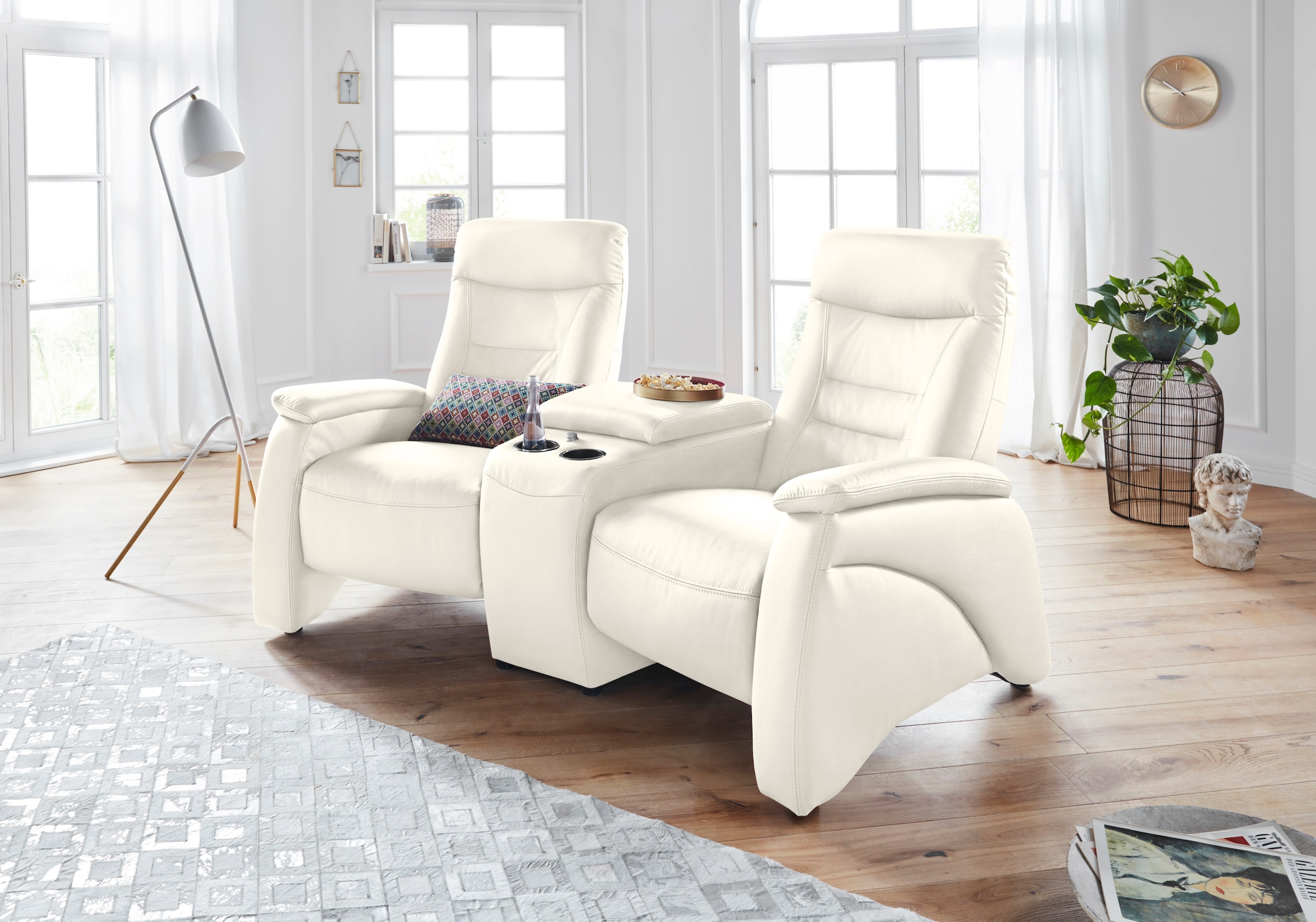 exxpo - sofa fashion 2,5-Sitzer »Ascoli, Kinosofa mit hohem Sitzkomfort, bequeme Armlehnen«, inkl. Relaxfunktion, mit Ablage und Staufach, hohe Rückenlehne