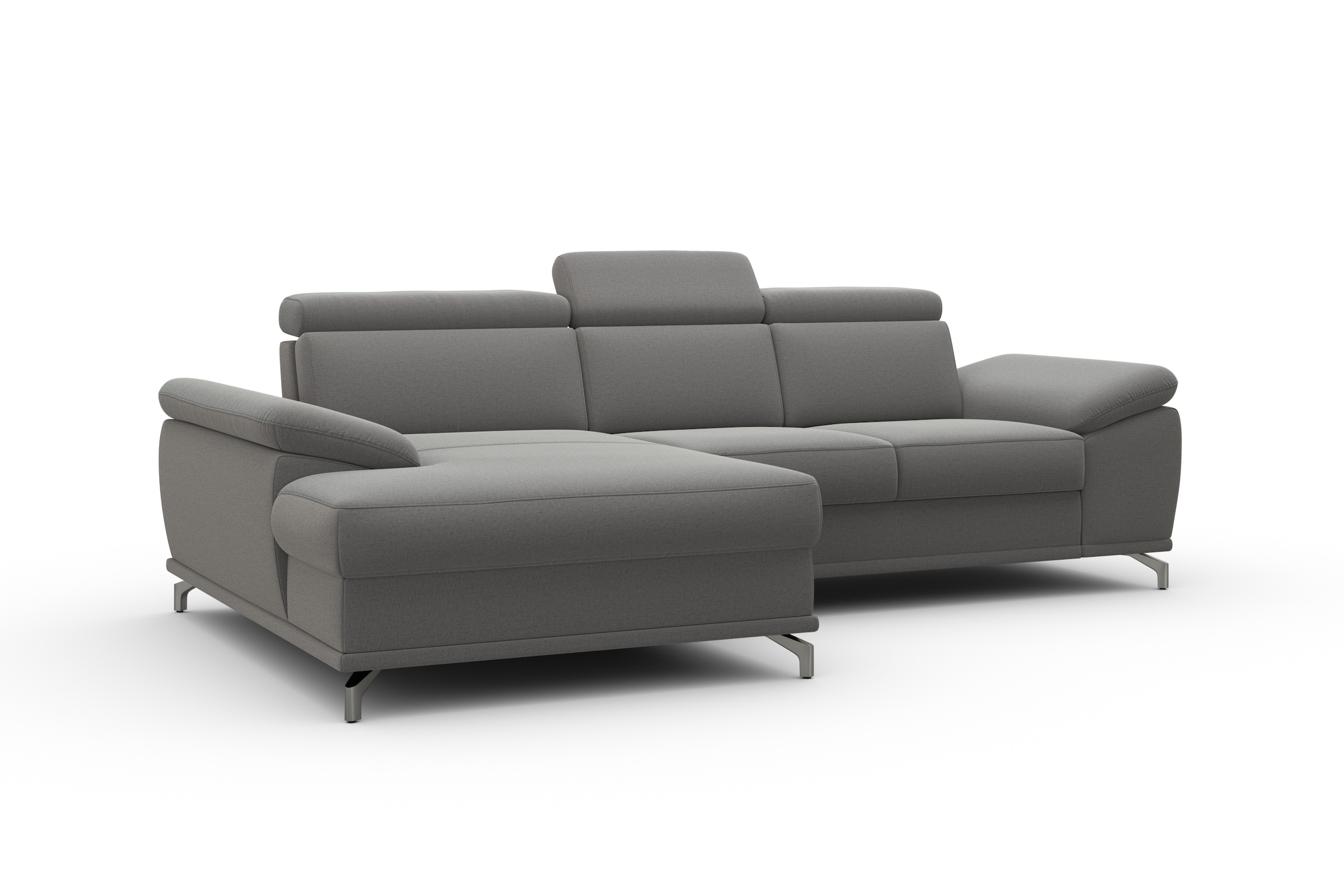 sit&more Ecksofa »Cabrio L-Form, mit Sitztiefenverstellung, Arm- und Kopfteilverstellung«, 2 Nierenkissen, Federkern, optional Bettfunktion und Stauraum