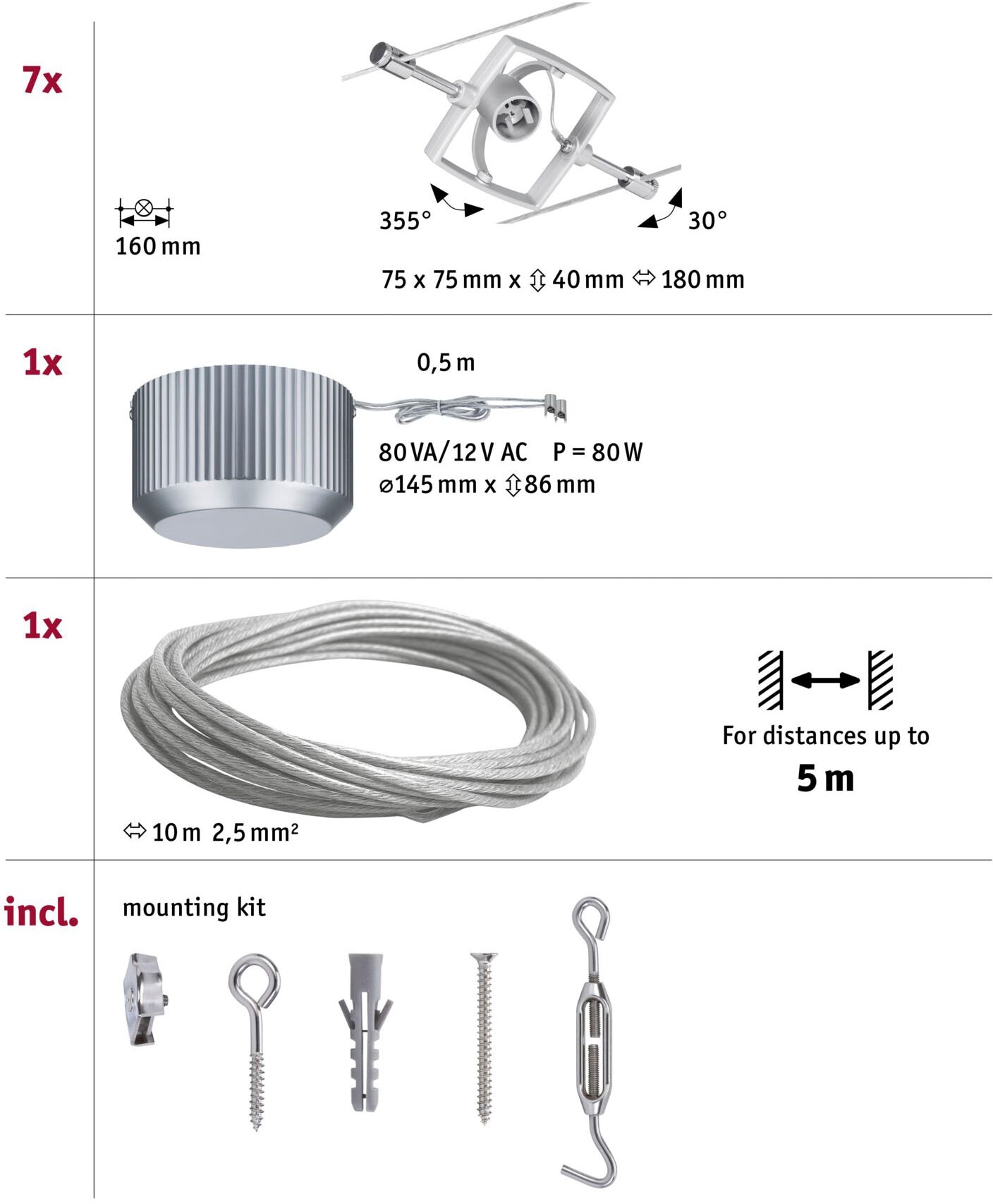 Paulmann LED Deckenleuchte »Mac II«, 7 flammig, Leuchtmittel GU 5,3 | ohne Leuchtmittel, GU 5,3