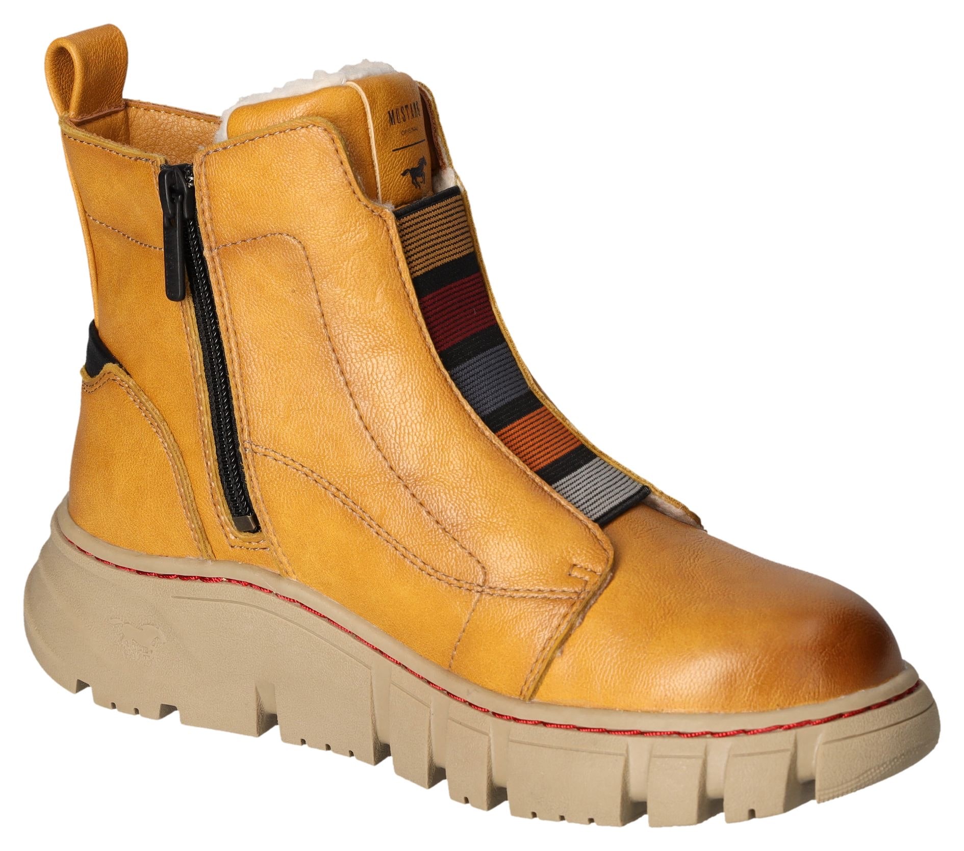 Mustang Shoes Winterboots, Stiefelette, Plateauboots mit Gummizug für guten Sitz
