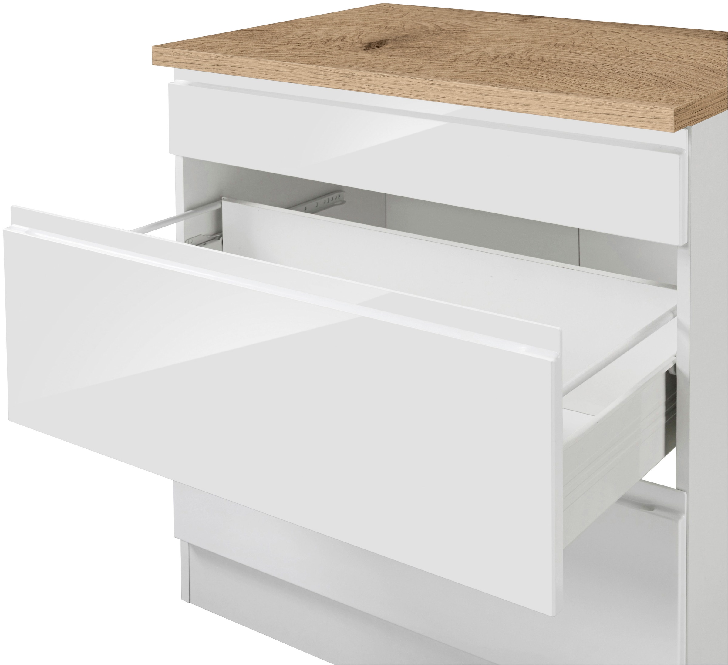 HELD MÖBEL Küchenzeile »Virginia«, Breite 390 cm, mit Glaskeramik-oder Induktionskochfeld