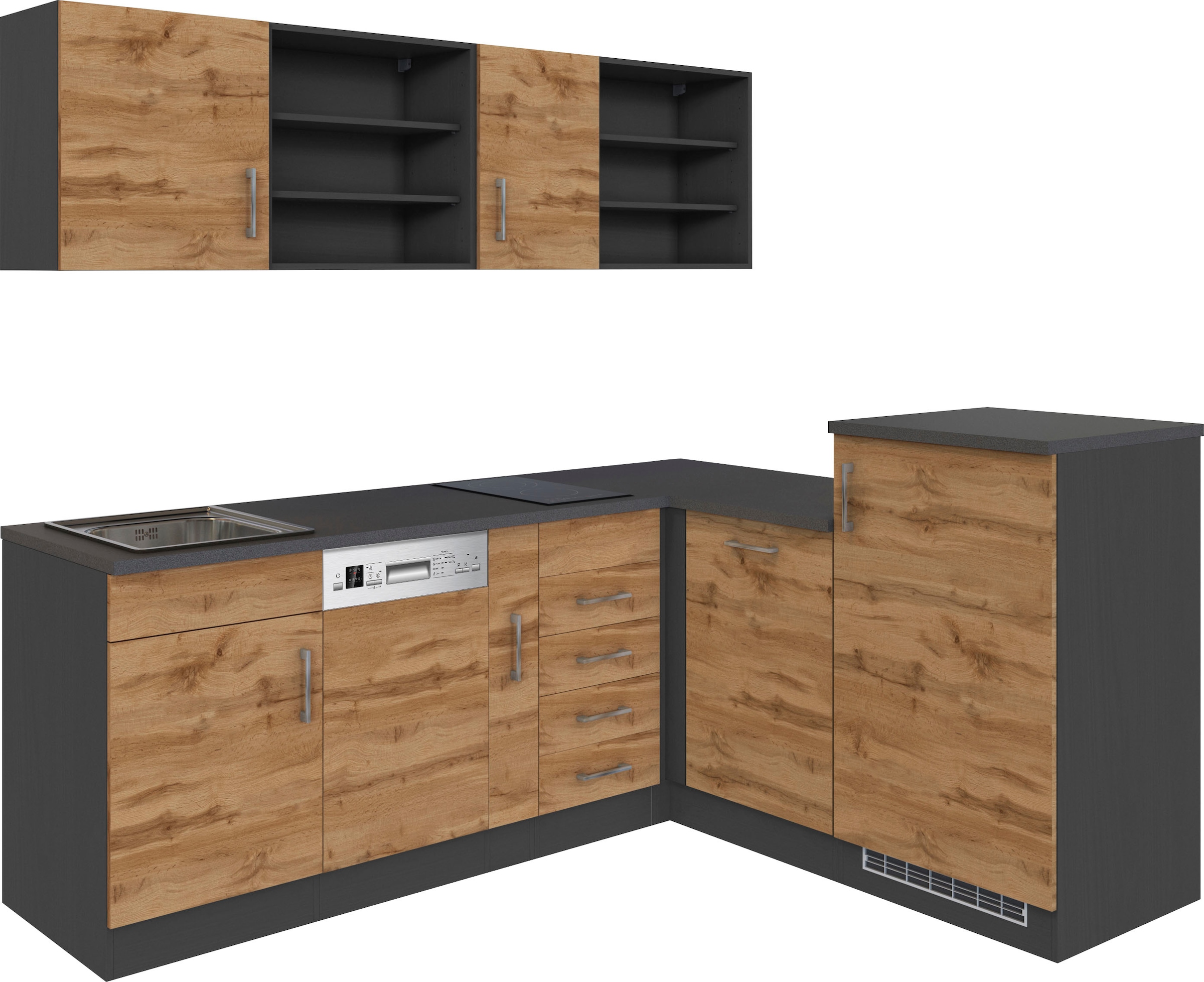 KOCHSTATION Küche »KS-Mali« Stellbreite 210/170 cm, mit E-Geräten günstig online kaufen